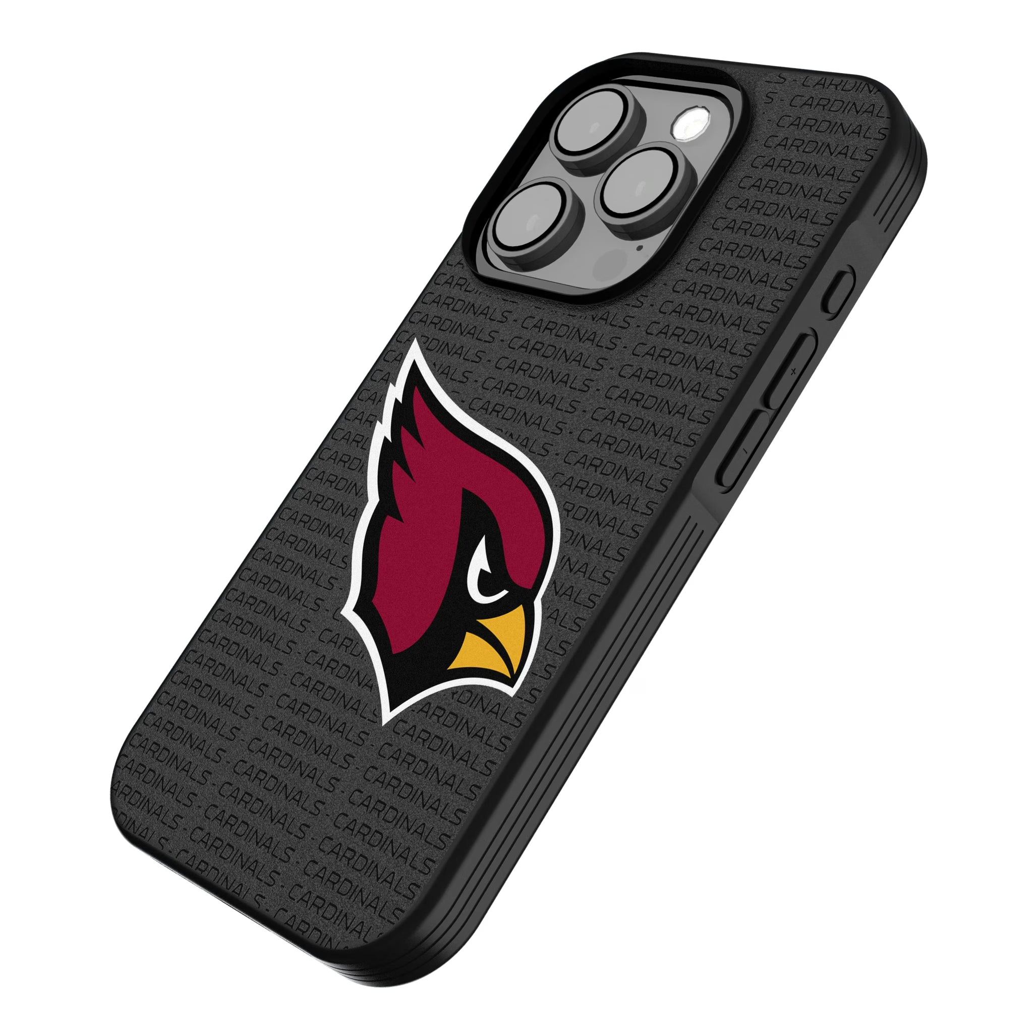 Arizona Cardinals Text Backdrop iPhone Bump Phone Case for Apple iPhone - Isometric View