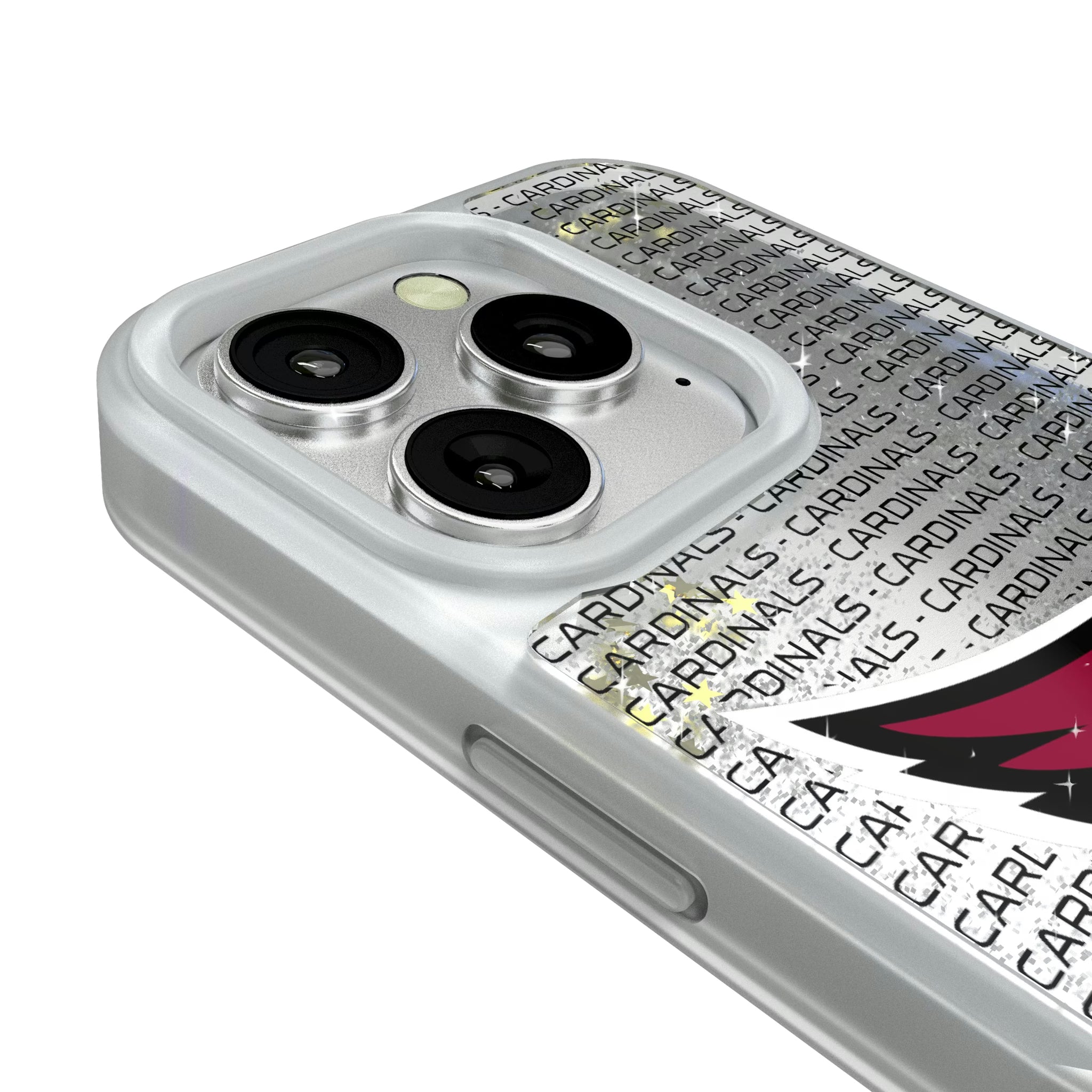 Arizona Cardinals Text Backdrop iPhone Glitter Phone Case for Apple iPhone - Detail#Device_iPhone 16 Pro