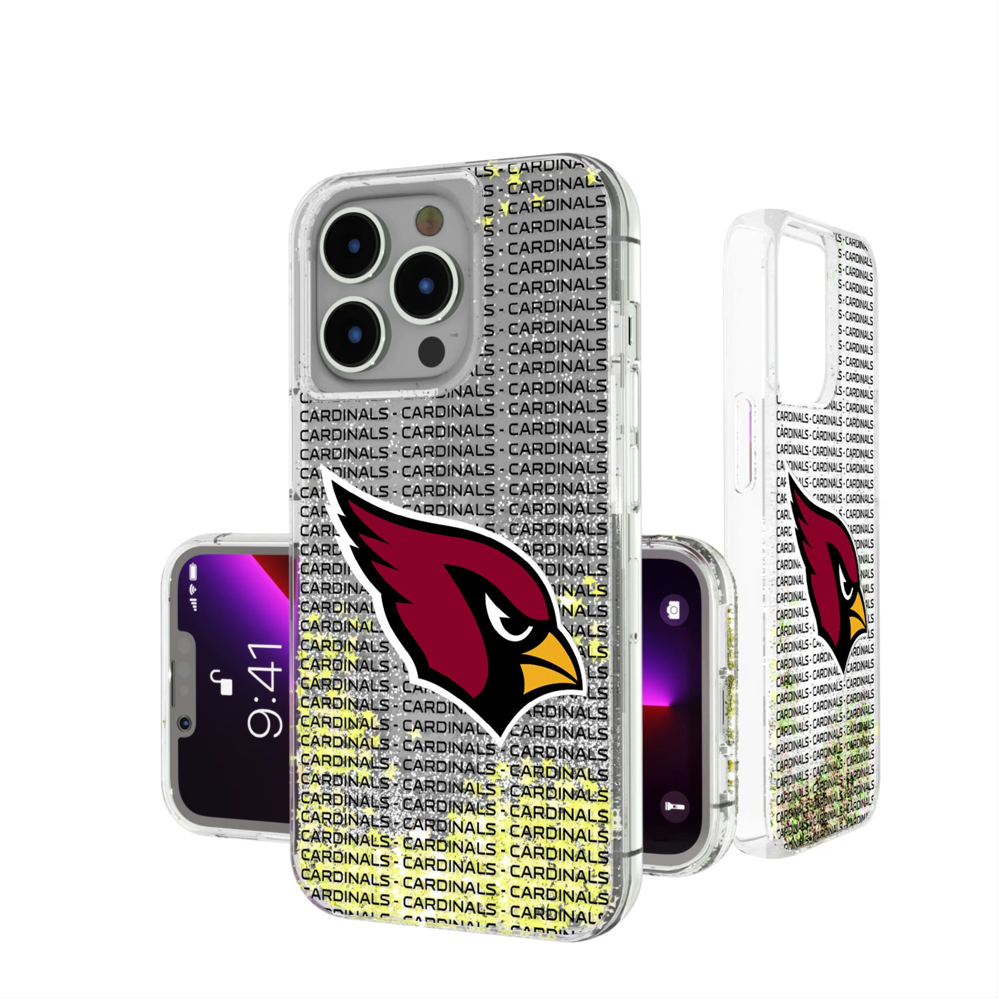 Arizona Cardinals Text Backdrop iPhone Glitter Phone Case for Apple iPhone