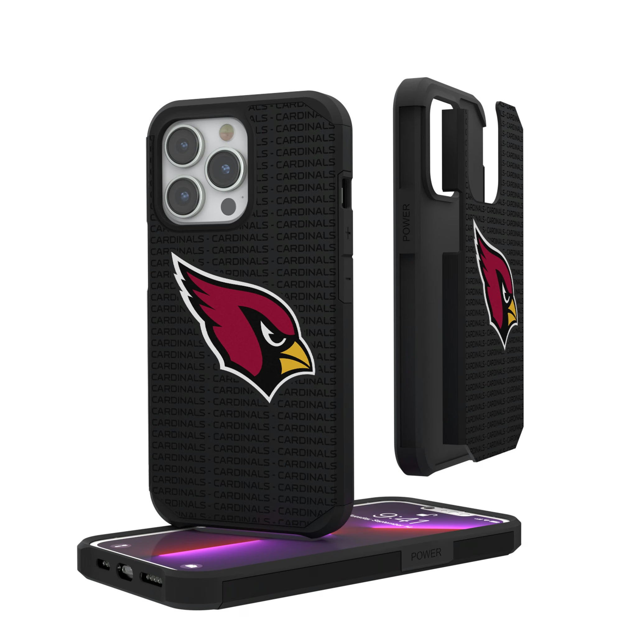 Arizona Cardinals Text Backdrop iPhone Rugged Phone Case for Apple iPhone