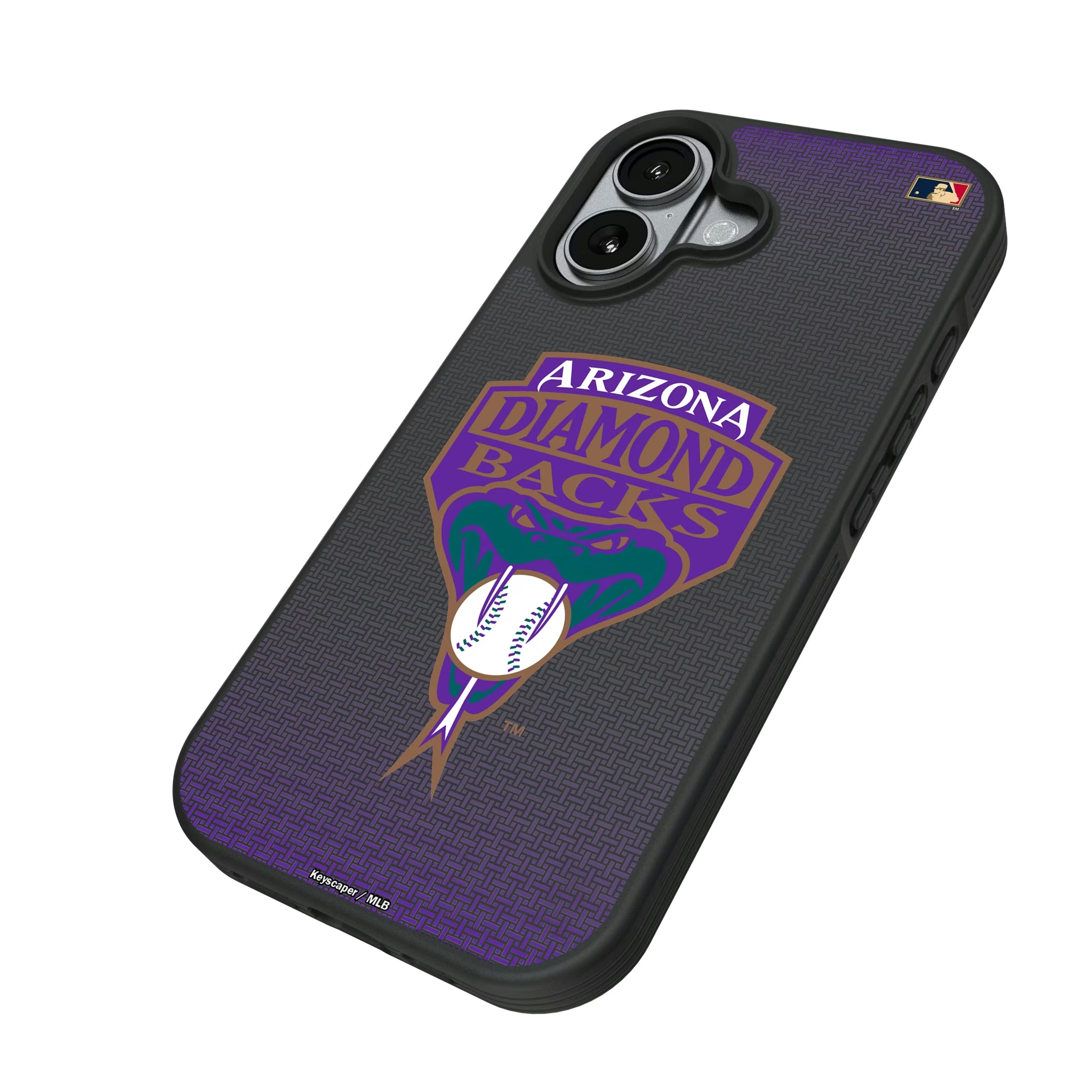 Arizona Diamondbacks 1999-2006 - Cooperstown Collection Linen iPhone Bump Phone Case for Apple iPhone - Isometric View#Device_iPhone 17