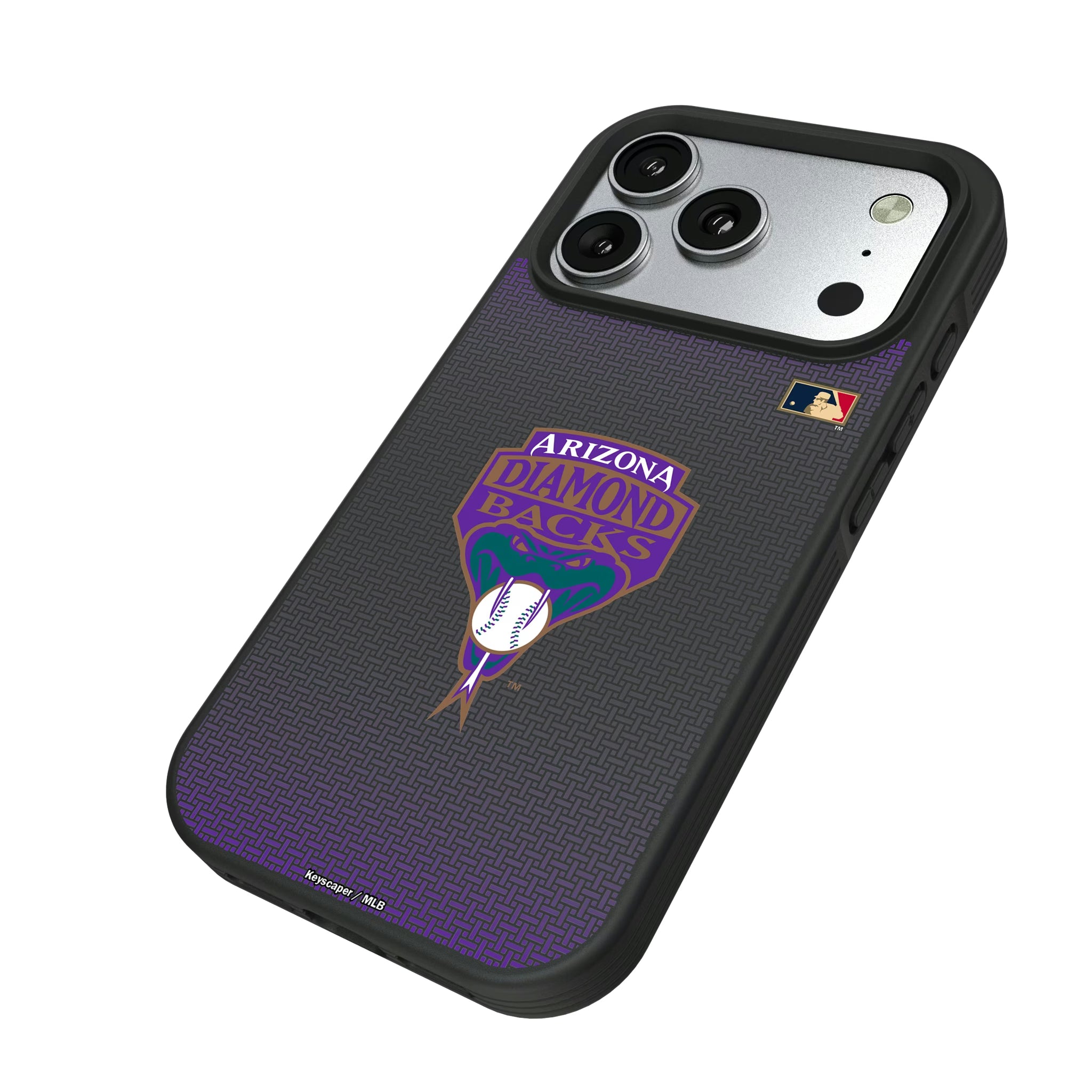 Arizona Diamondbacks 1999-2006 - Cooperstown Collection Linen iPhone Bump Phone Case for Apple iPhone - Isometric View#Device_iPhone 17 Pro