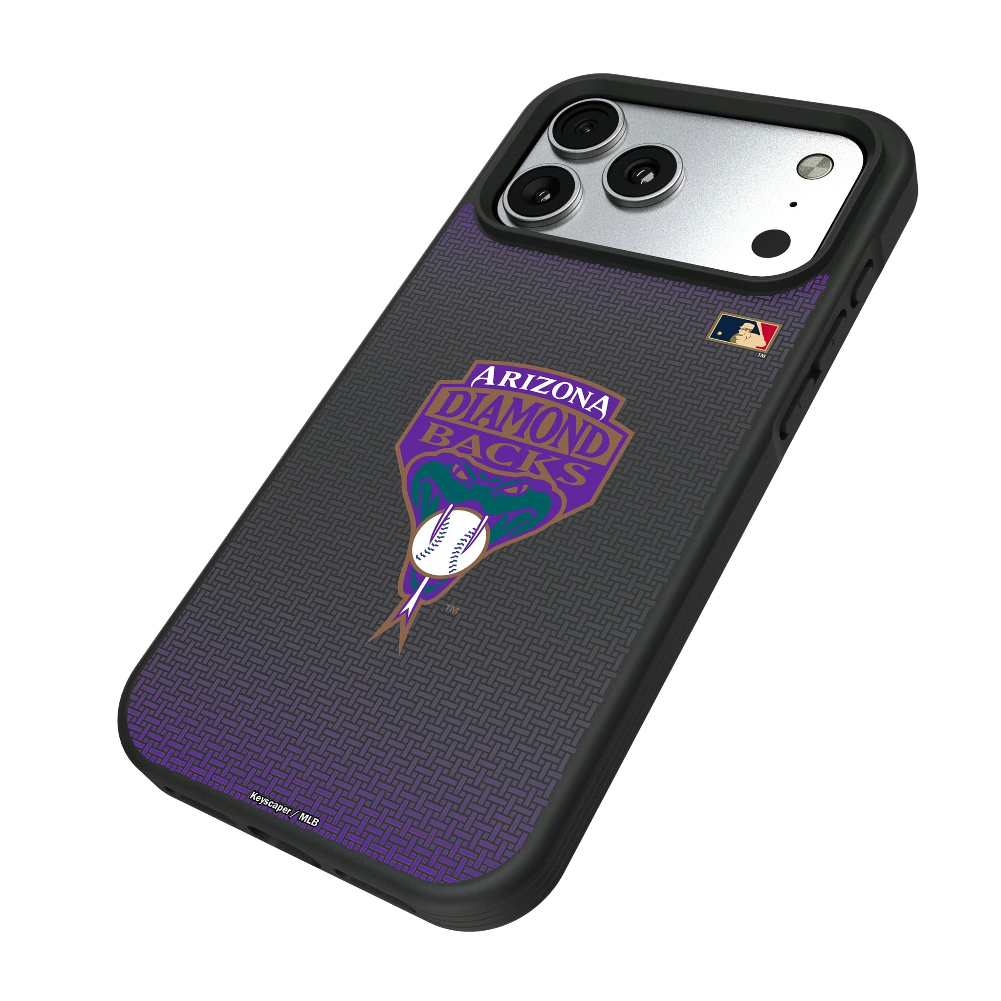 Arizona Diamondbacks 1999-2006 - Cooperstown Collection Linen iPhone Bump Phone Case for Apple iPhone - Isometric View#Device_iPhone 17 Pro Max