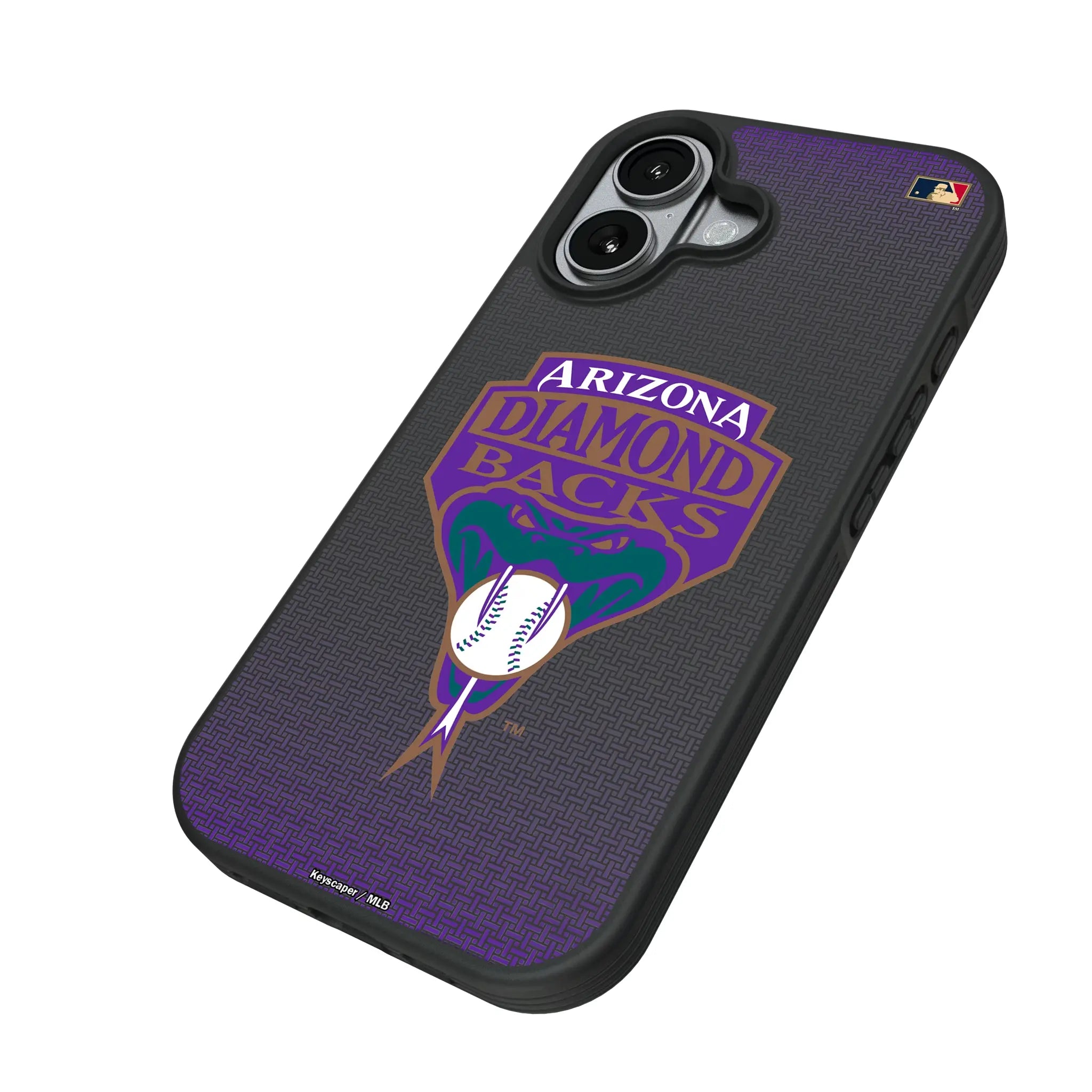 Arizona Diamondbacks 1999-2006 - Cooperstown Collection Linen iPhone Bump Phone Case for Apple iPhone - Isometric View#Device_iPhone 17
