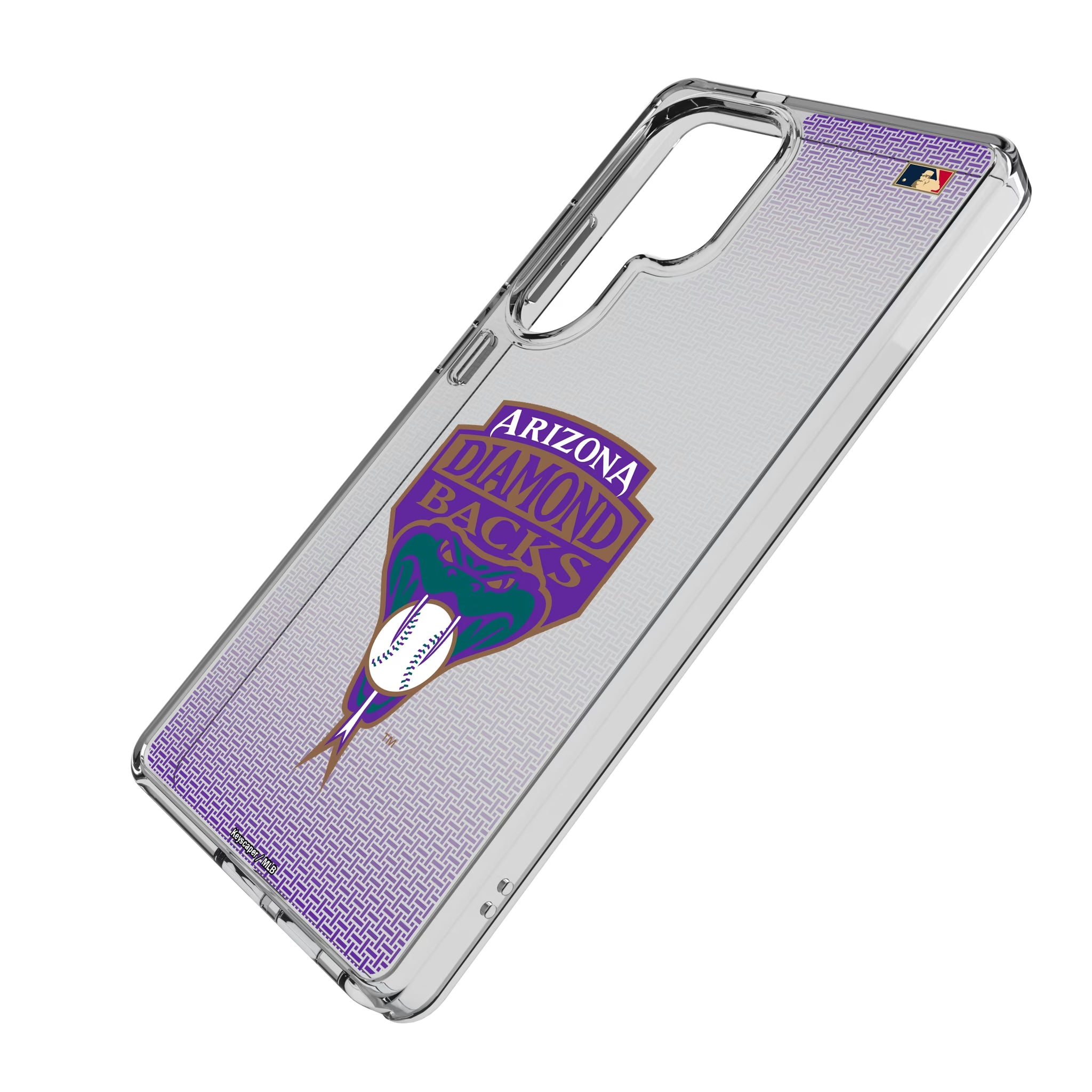 Arizona Diamondbacks 1999-2006 - Cooperstown Collection Linen Galaxy Clear Phone Case for Samsung Galaxy - Isometric View