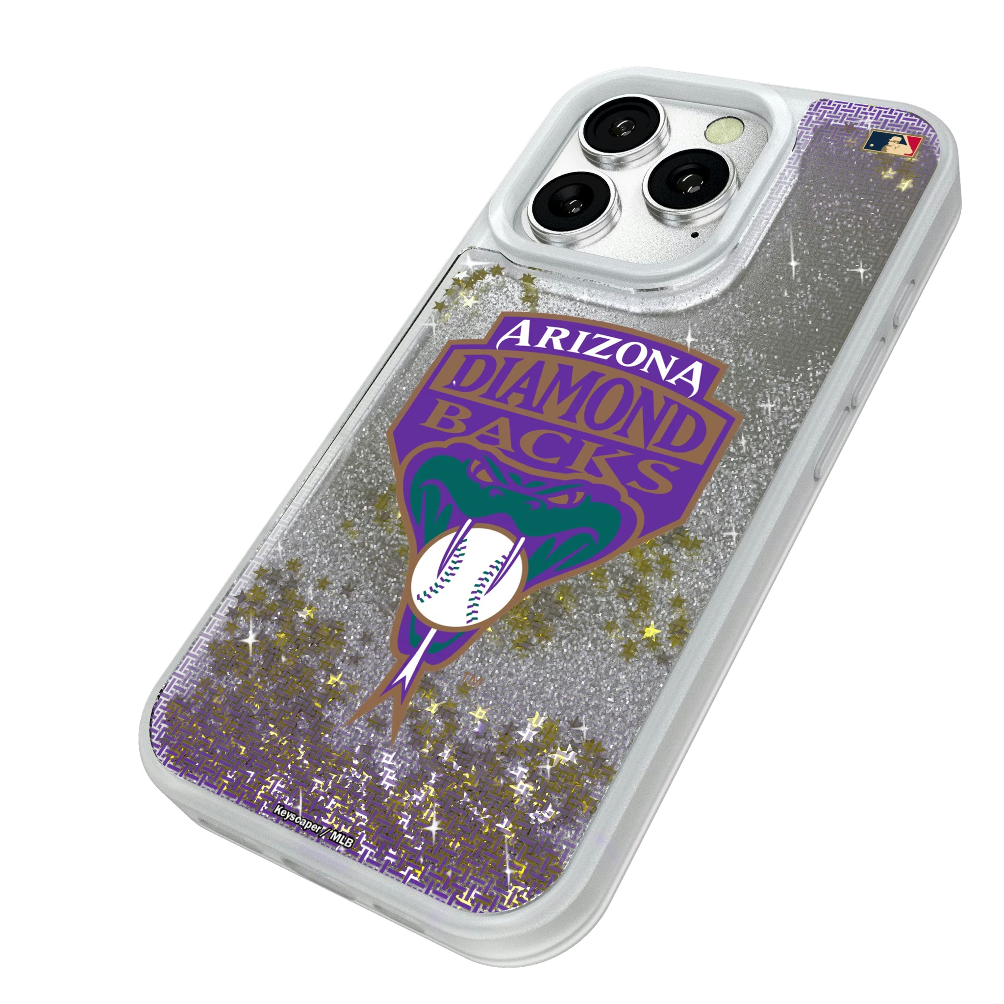 Arizona Diamondbacks 1999-2006 - Cooperstown Collection Linen iPhone Glitter Phone Case for Apple iPhone - Isometric View#Device_iPhone 16 Pro