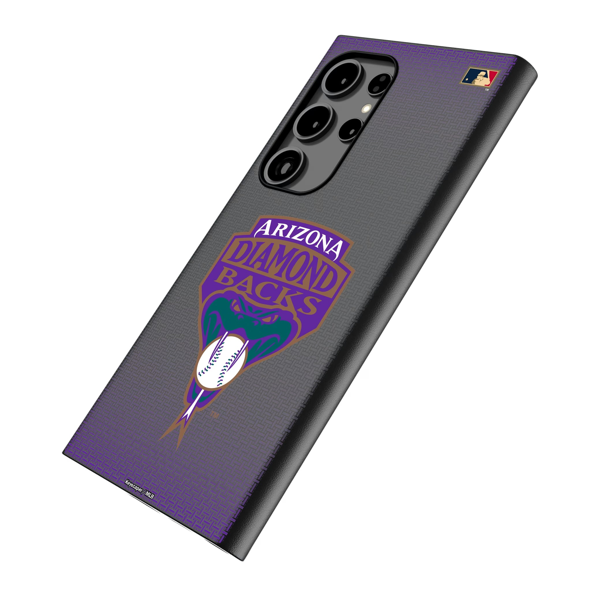 Arizona Diamondbacks 1999-2006 - Cooperstown Collection Linen Galaxy MagSafe Compatible Phone Case for Samsung Galaxy - Isometric View