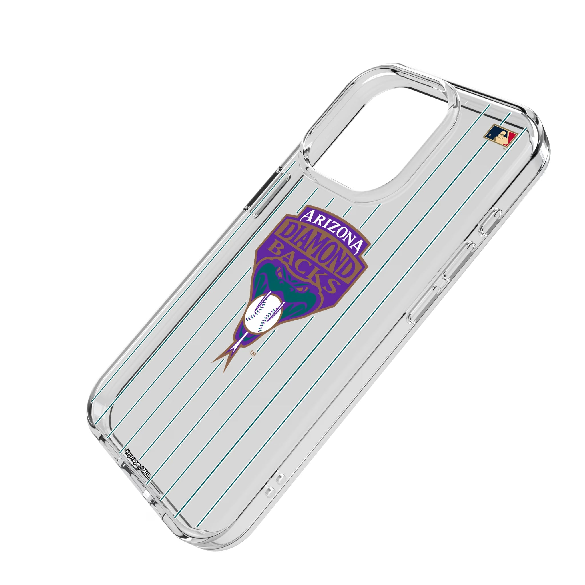 Arizona Diamondbacks 1999-2006 - Cooperstown Collection Pinstripe iPhone Clear Phone Case for Apple iPhone - Isometric View
