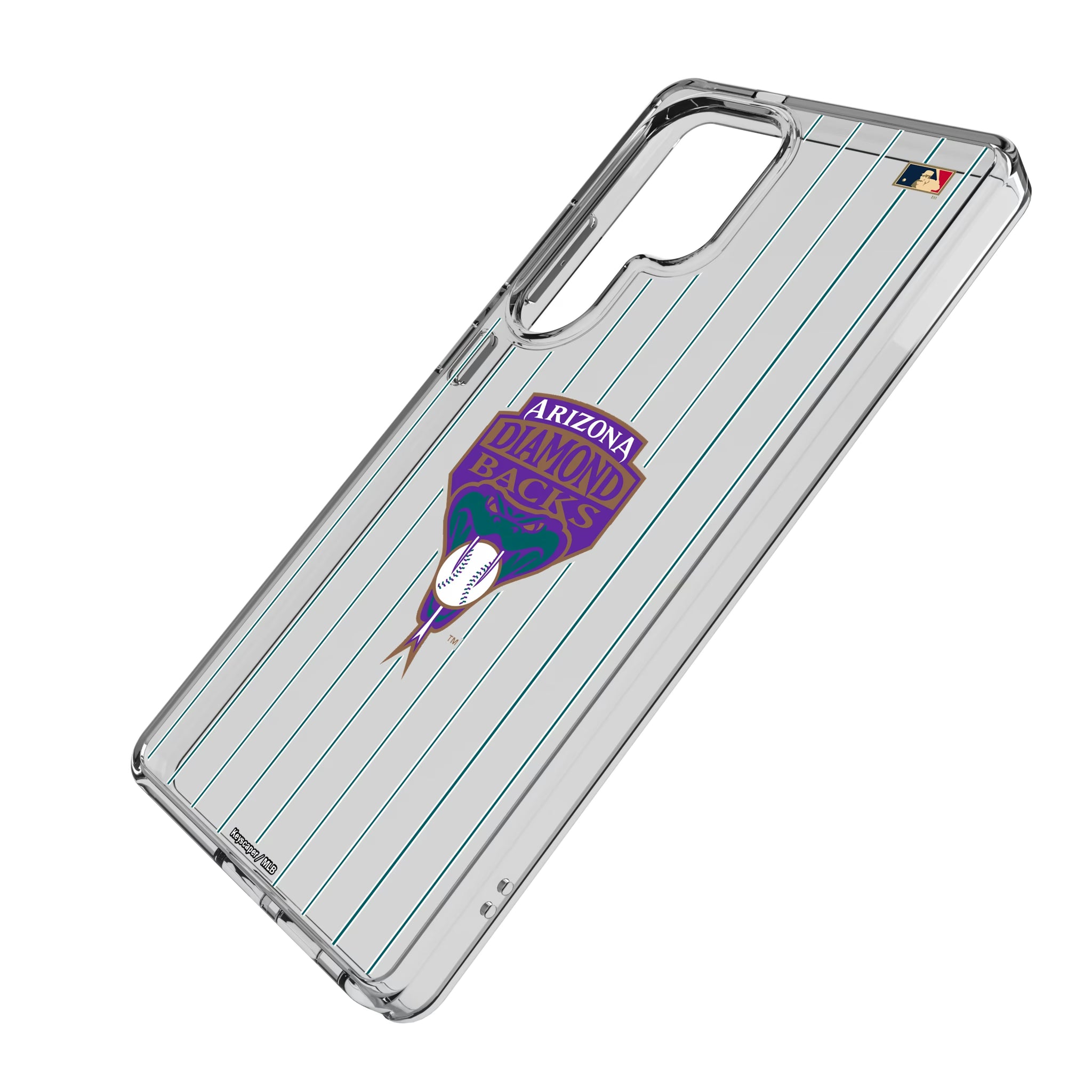 Arizona Diamondbacks 1999-2006 - Cooperstown Collection Pinstripe Galaxy Clear Phone Case for Samsung Galaxy - Isometric View