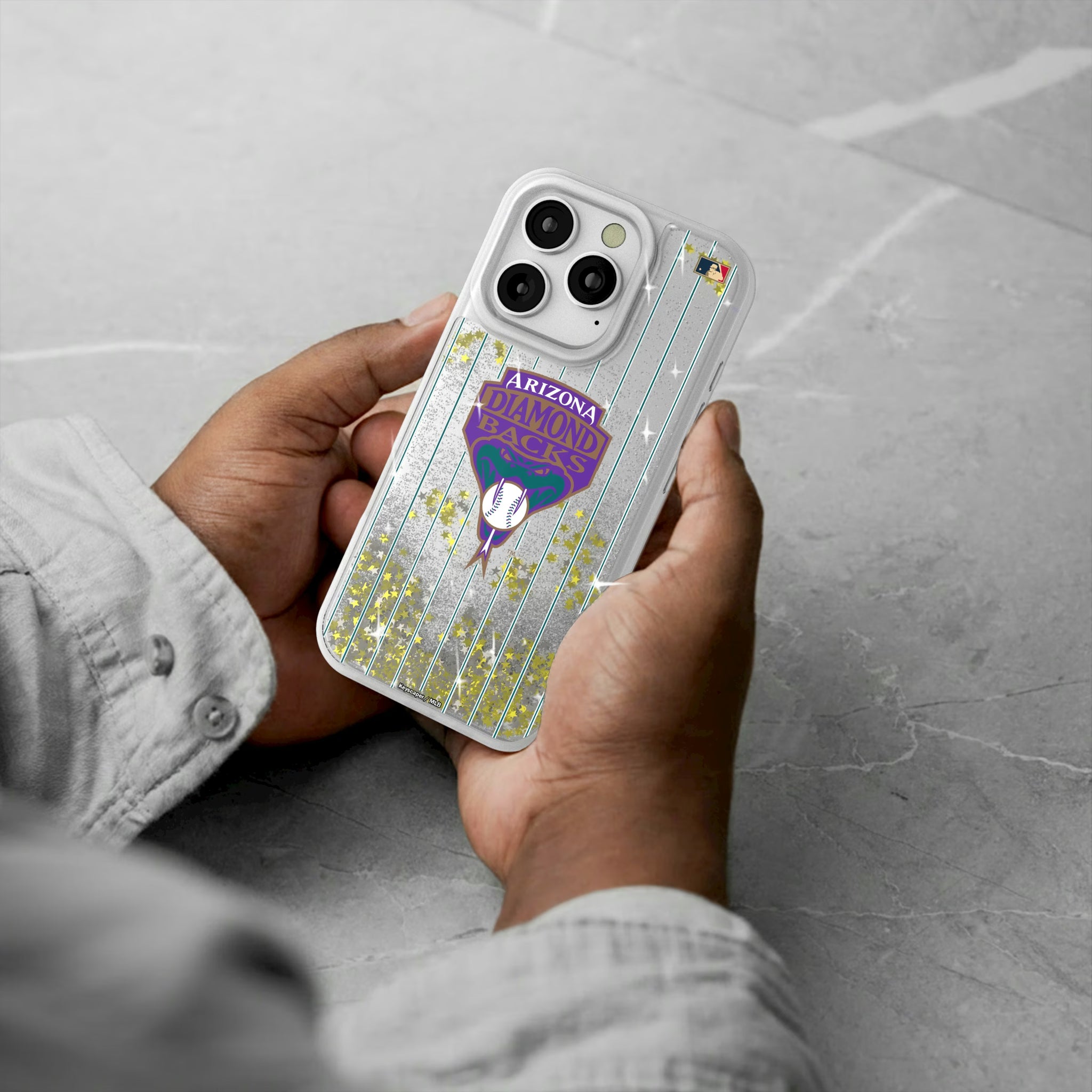 Arizona Diamondbacks 1999-2006 - Cooperstown Collection Pinstripe iPhone Glitter Phone Case for Apple iPhone - Lifestyle#Device_iPhone 16 Pro