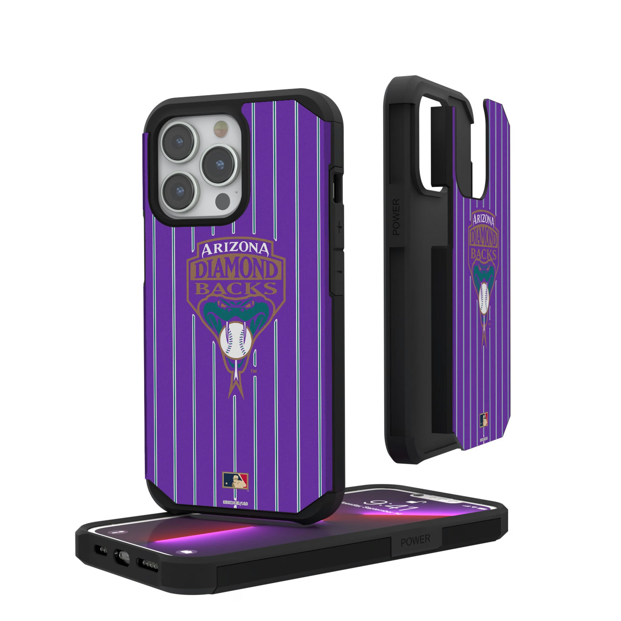 Arizona Diamondbacks 1999-2006 - Cooperstown Collection Pinstripe iPhone Rugged Phone Case for Apple iPhone