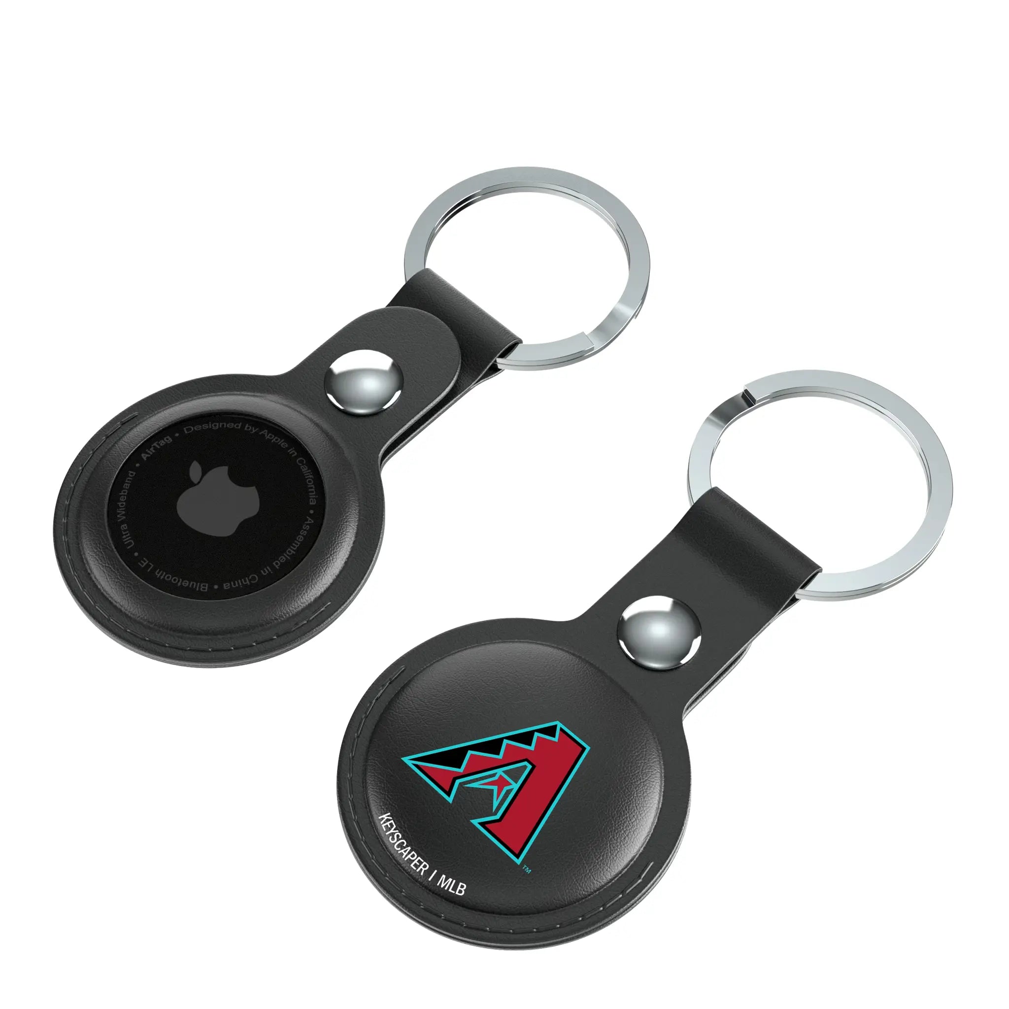 Arizona Diamondbacks Insignia AirTag Black Airtag Holder 2-Pack - Isometric View