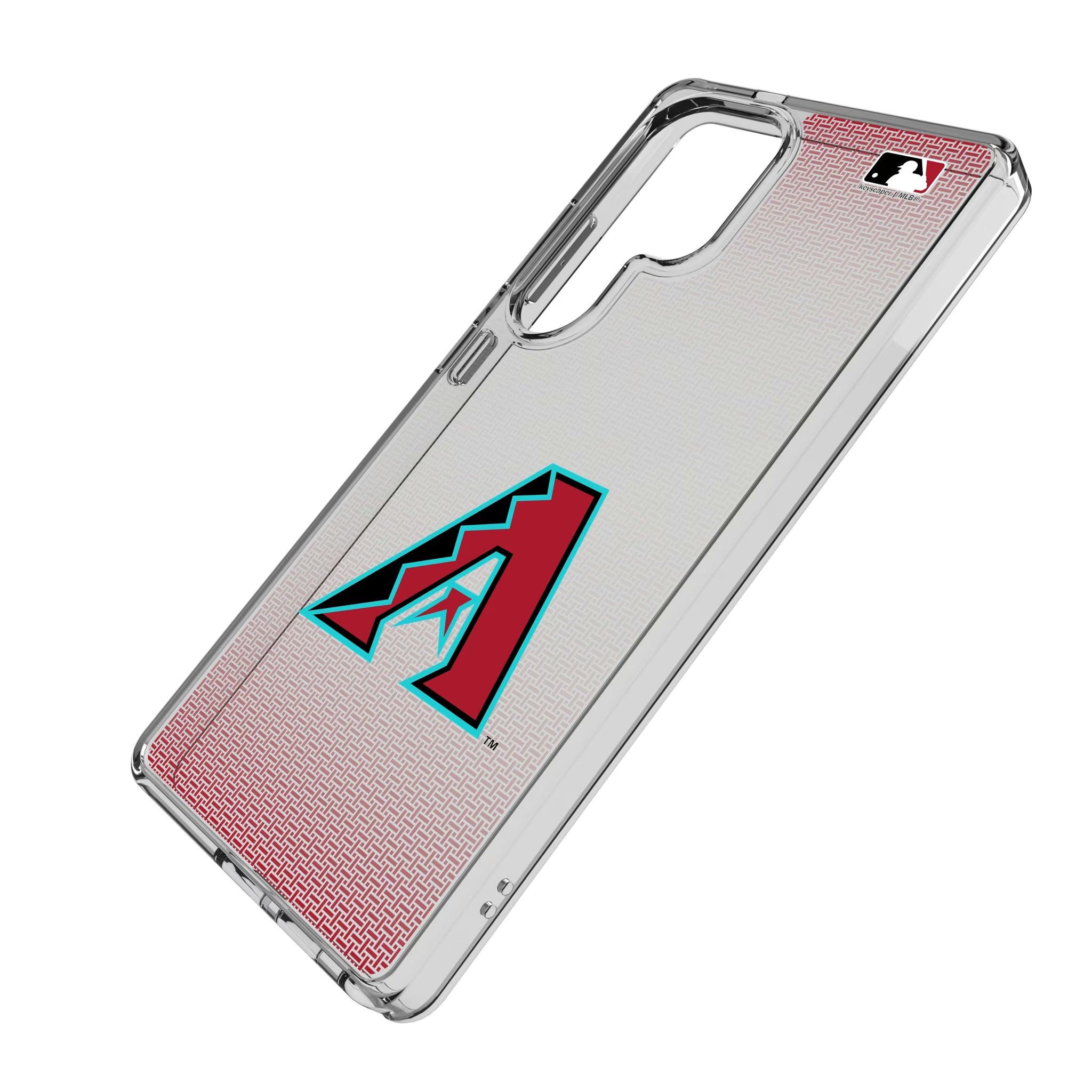 Arizona Diamondbacks Linen Galaxy Clear Phone Case for Samsung Galaxy - Isometric View