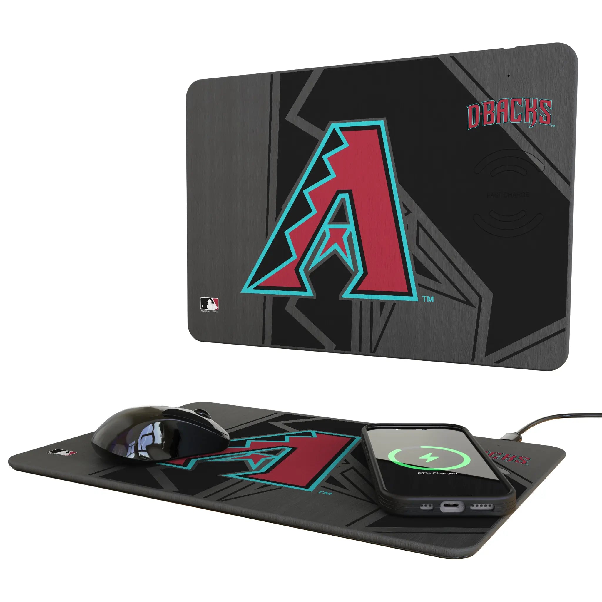 Arizona Diamondbacks Monocolor Tilt 15-Watt Wireless Charger and Mouse Pad