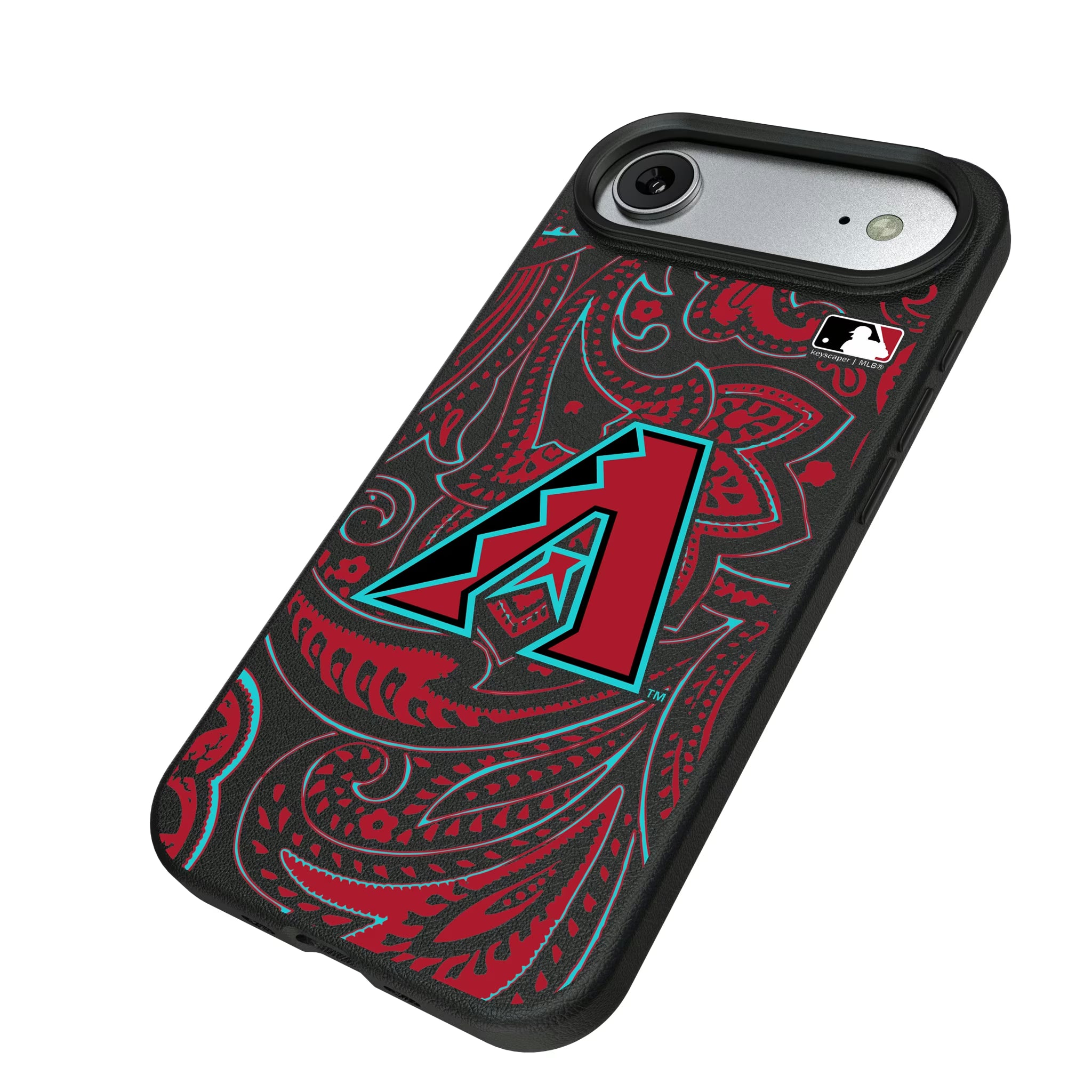 Arizona Diamondbacks Paisley iPhone MagSafe Compatible Phone Case for Apple iPhone - Isometric View#Device_iPhone Air