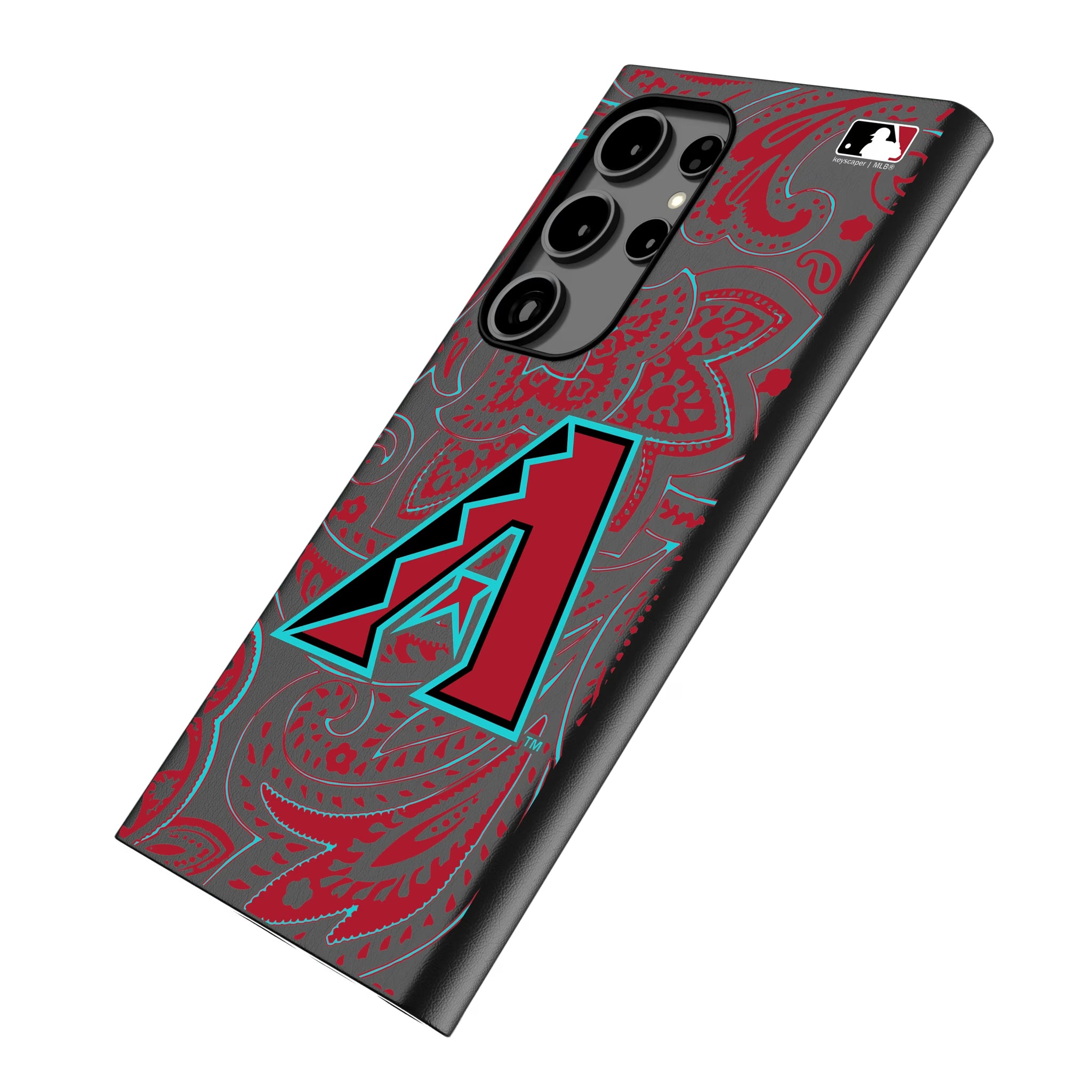 Arizona Diamondbacks Paisley Galaxy MagSafe Compatible Phone Case for Samsung Galaxy - Isometric View