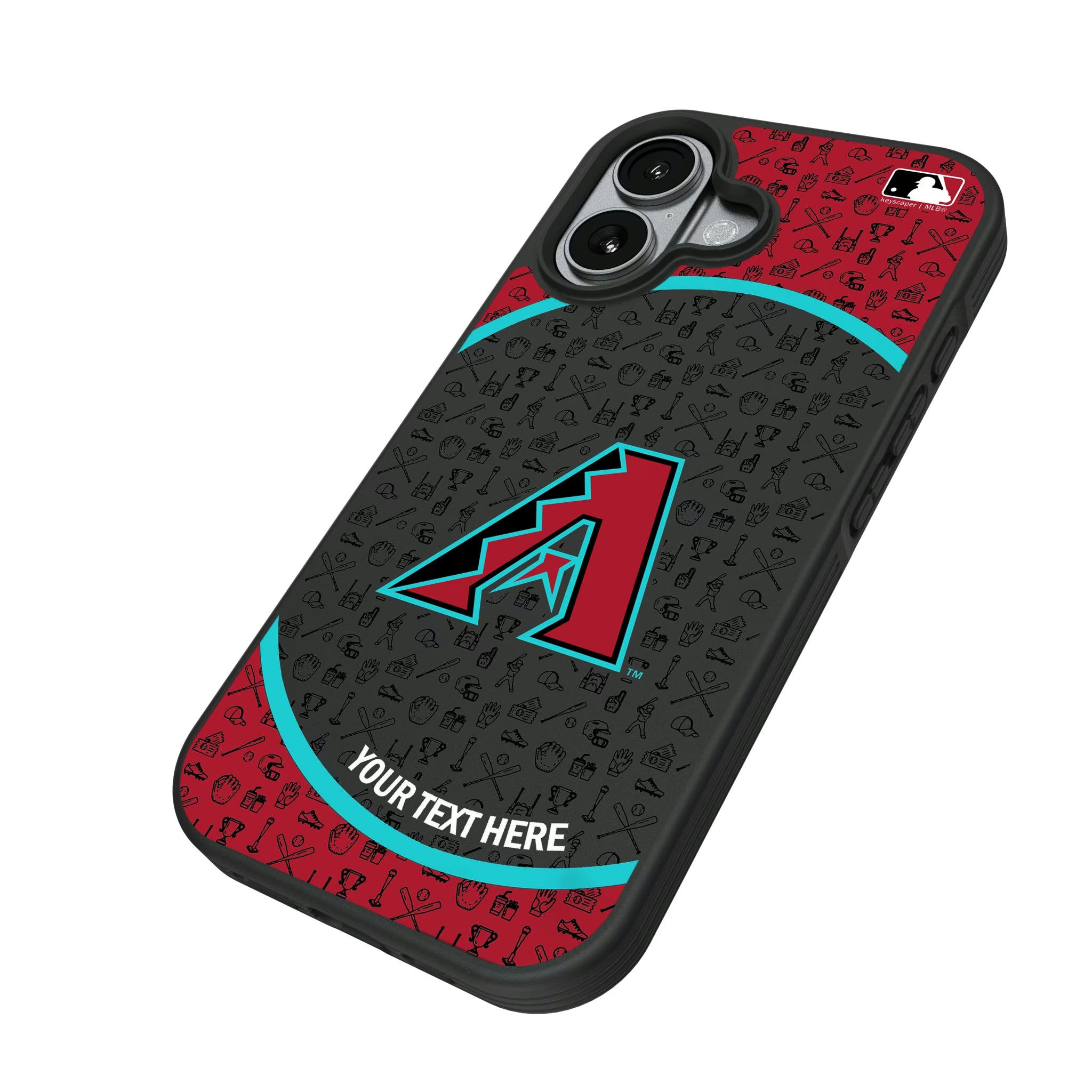 Arizona Diamondbacks Personalized Circle iPhone Bump Phone Case for Apple iPhone - Isometric View#Device_iPhone 17