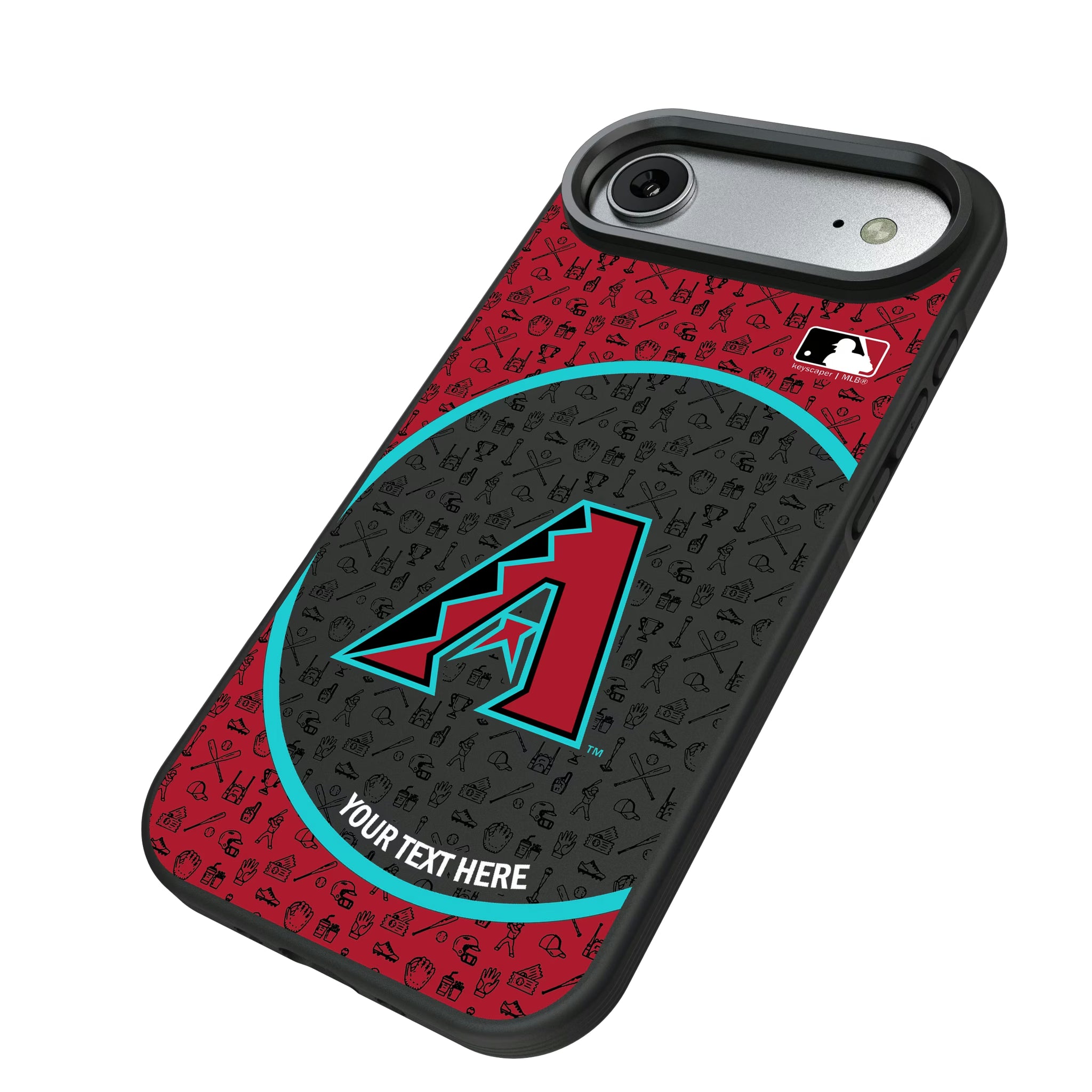 Arizona Diamondbacks Personalized Circle iPhone Bump Phone Case for Apple iPhone - Isometric View#Device_iPhone Air