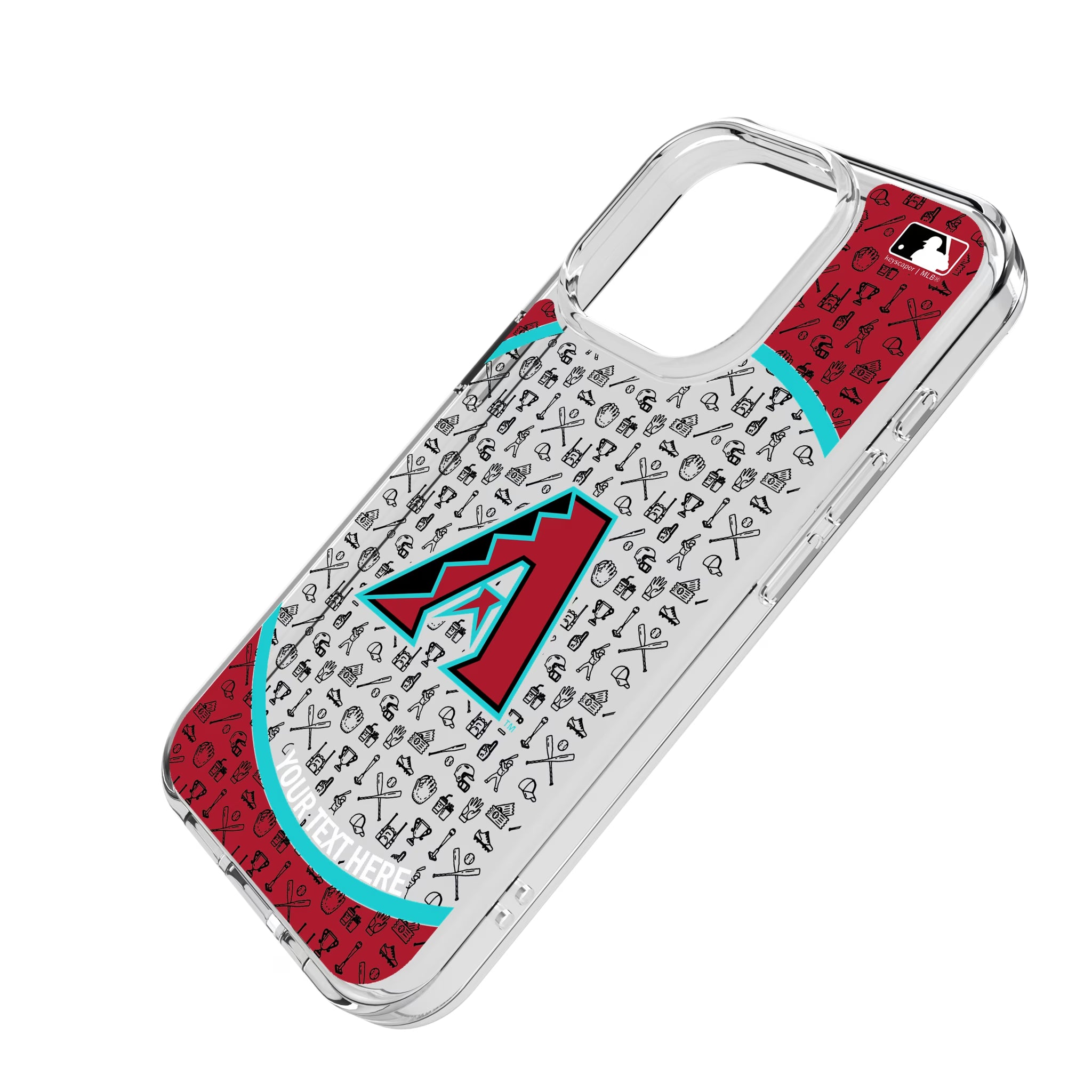 Arizona Diamondbacks Personalized Circle iPhone Clear Phone Case for Apple iPhone - Isometric View