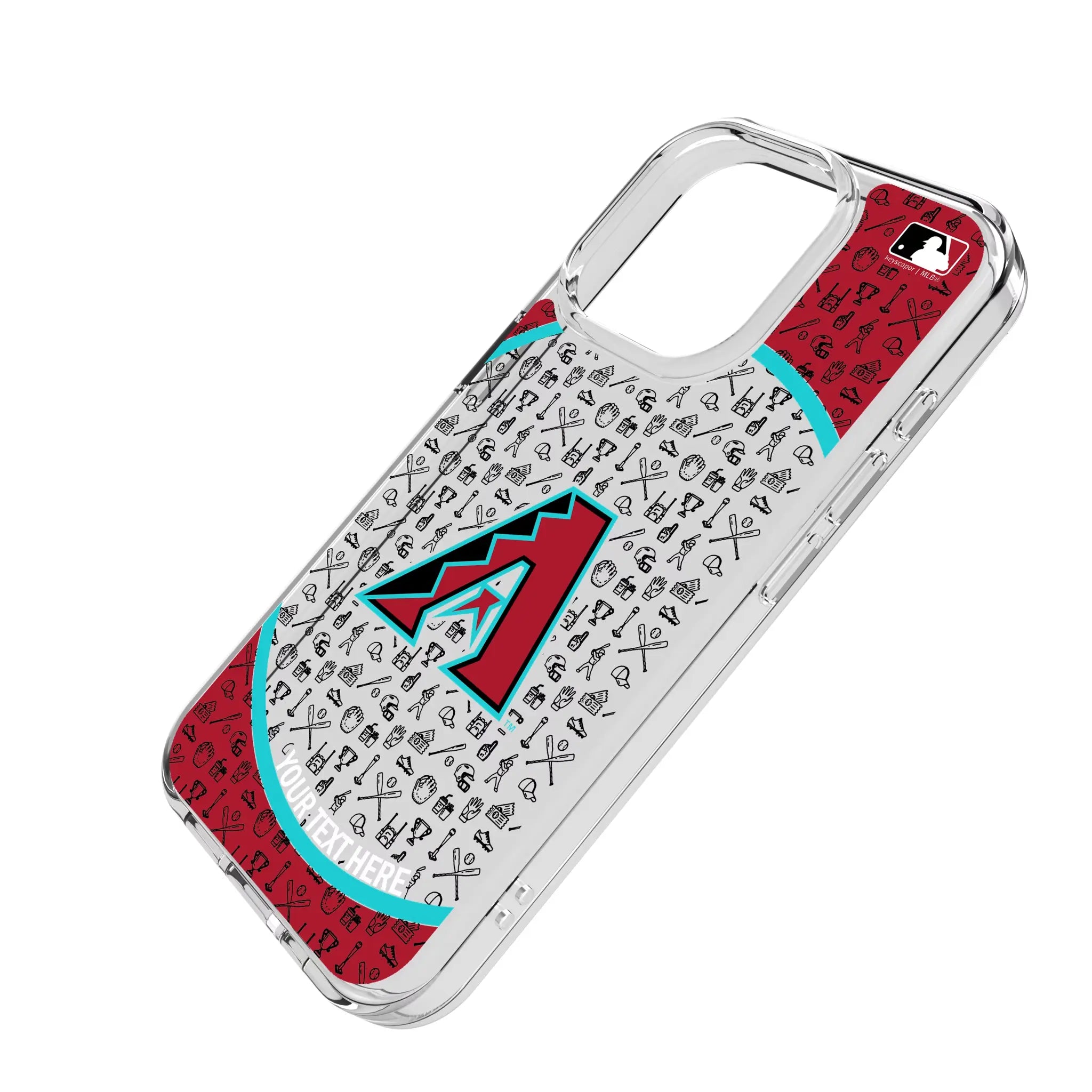Arizona Diamondbacks Personalized Circle iPhone Clear Phone Case for Apple iPhone - Isometric View