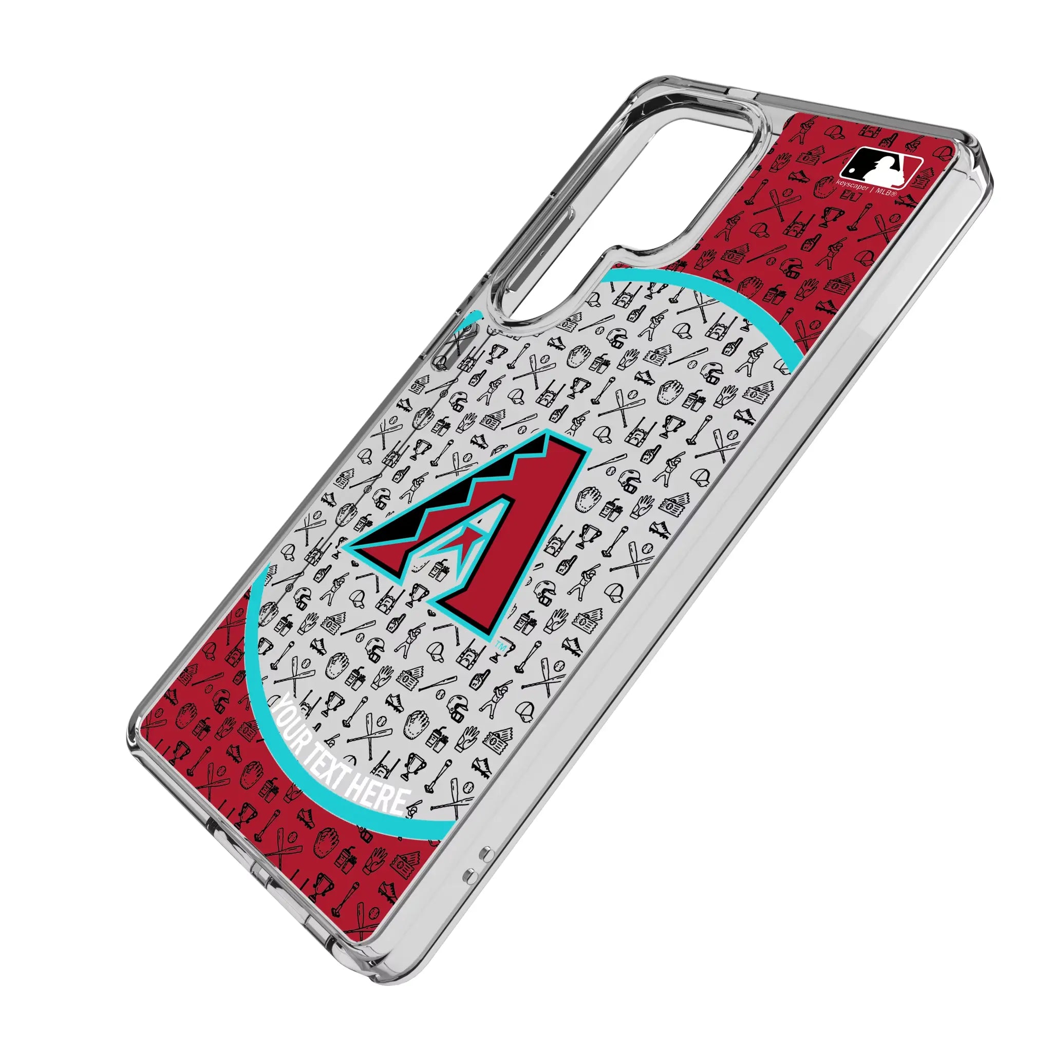 Arizona Diamondbacks Personalized Circle Galaxy Clear Phone Case for Samsung Galaxy - Isometric View#Device_Galaxy S25 Ultra