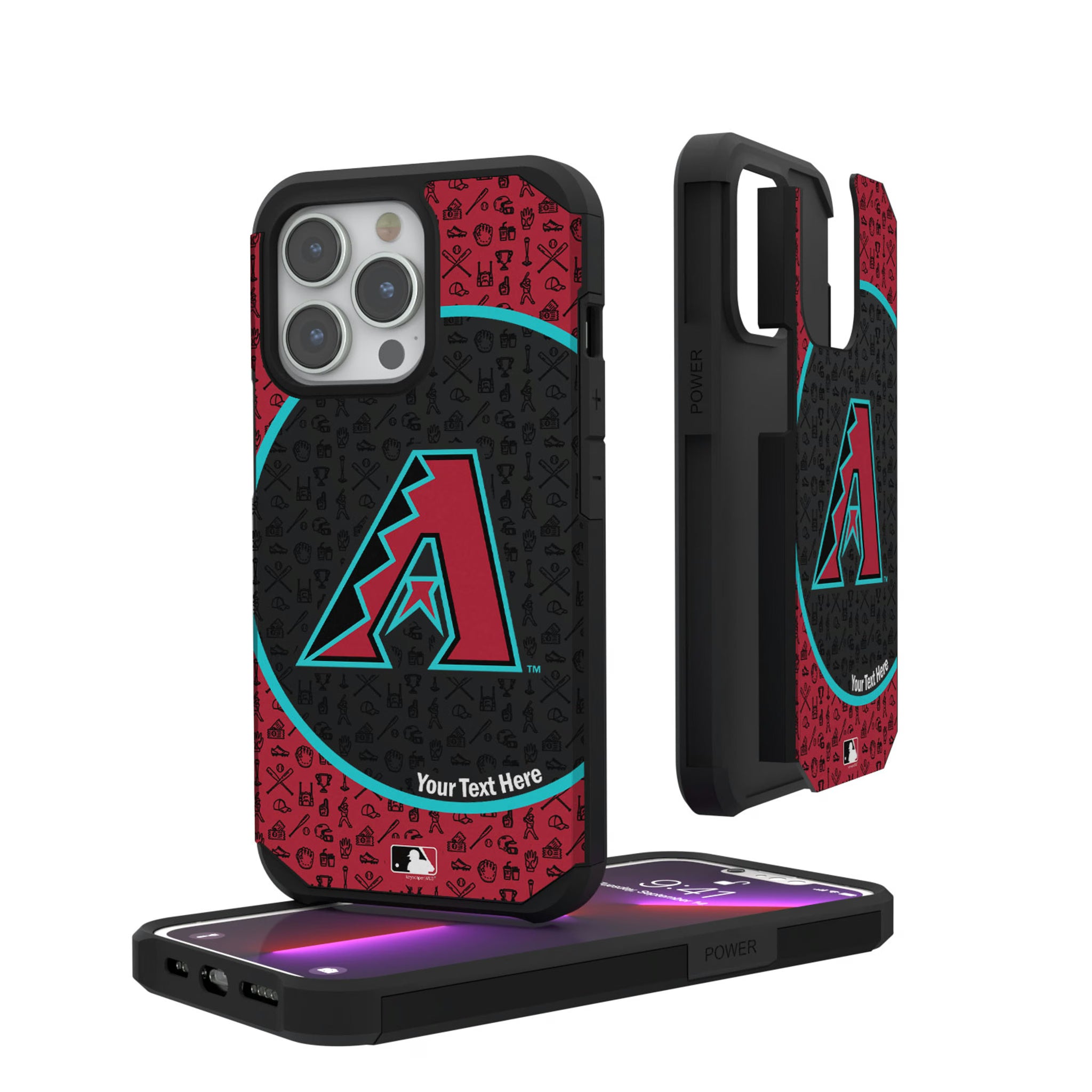 Arizona Diamondbacks Personalized Circle iPhone Rugged Phone Case for Apple iPhone