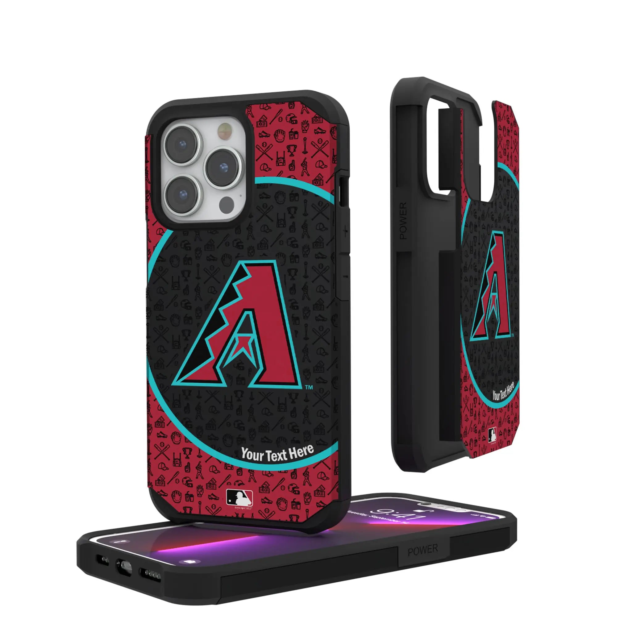 Arizona Diamondbacks Personalized Circle iPhone Rugged Phone Case for Apple iPhone