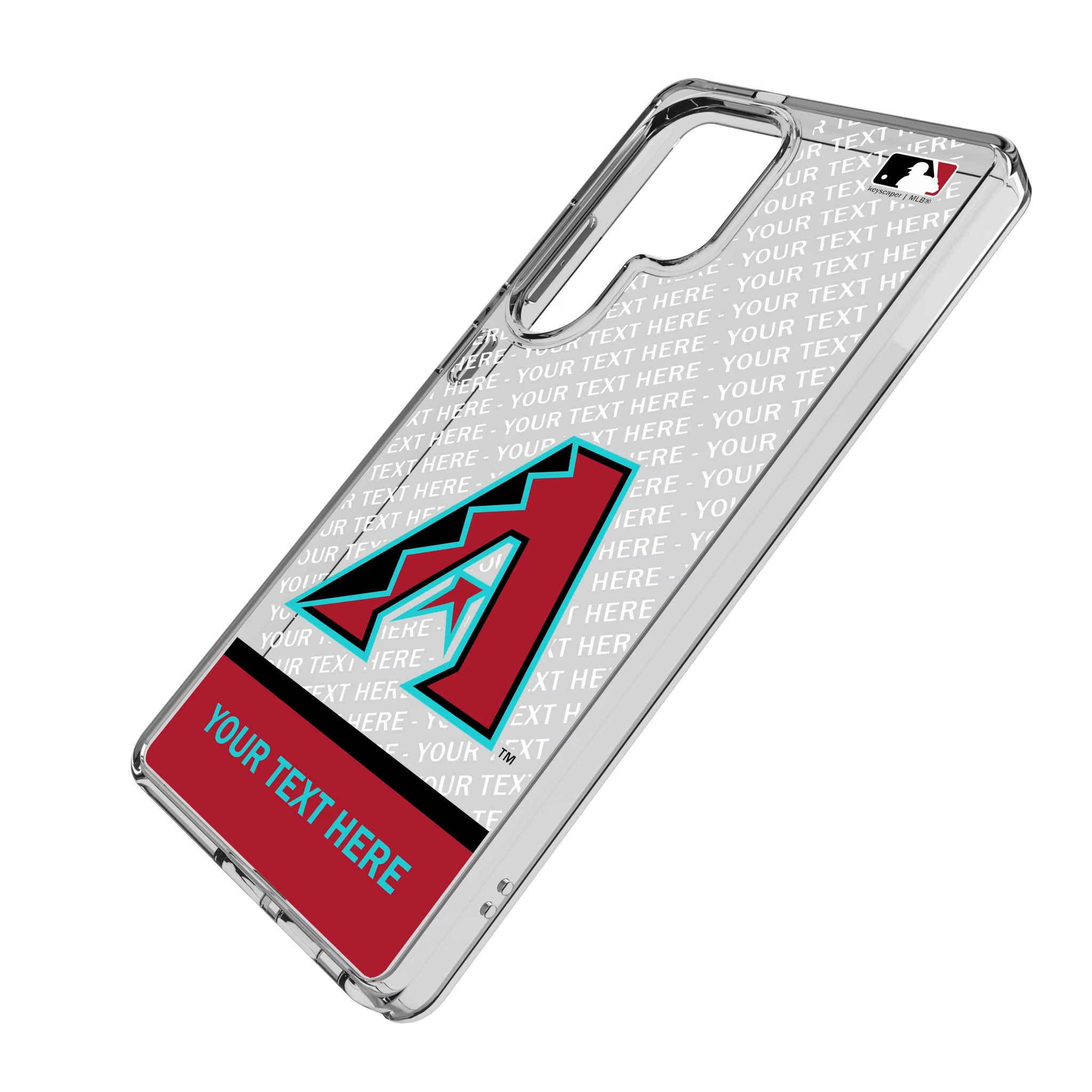 Arizona Diamondbacks Personalized EndZone Plus Galaxy Clear Phone Case for Samsung Galaxy - Isometric View