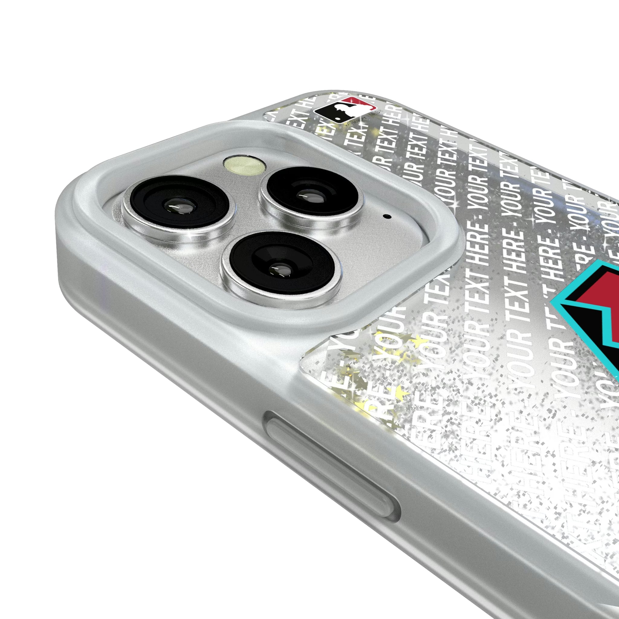 Arizona Diamondbacks Personalized EndZone Plus iPhone Glitter Phone Case for Apple iPhone - Detail#Device_iPhone 16 Pro