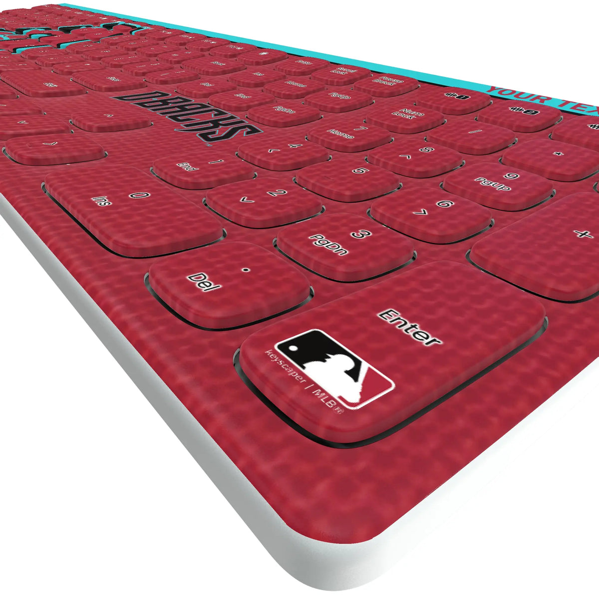 Arizona Diamondbacks Personalized Endzone Solid KKB605 Curved Wireless Keyboard - Detail