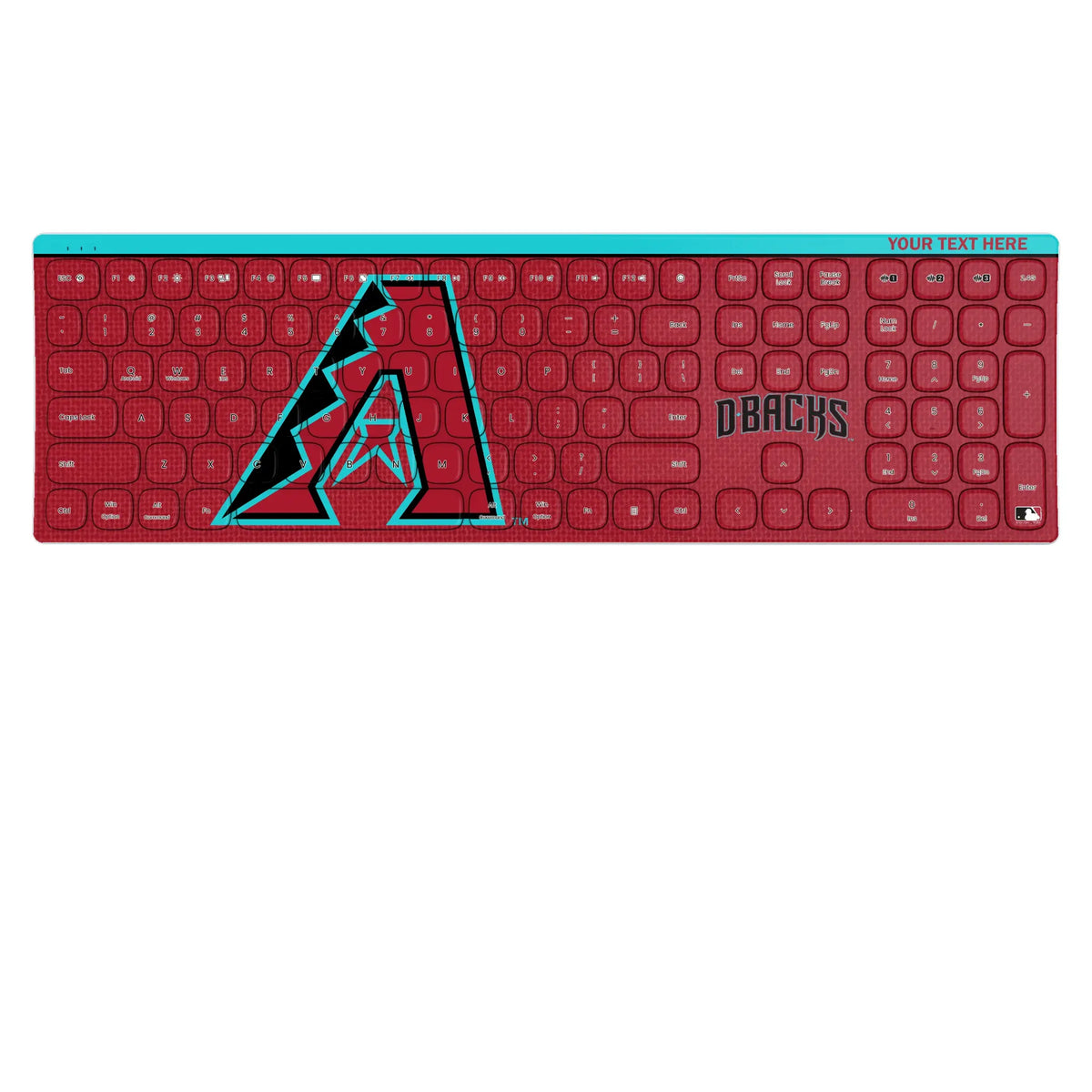 Arizona Diamondbacks Personalized Endzone Solid KKB605 Curved Wireless Keyboard