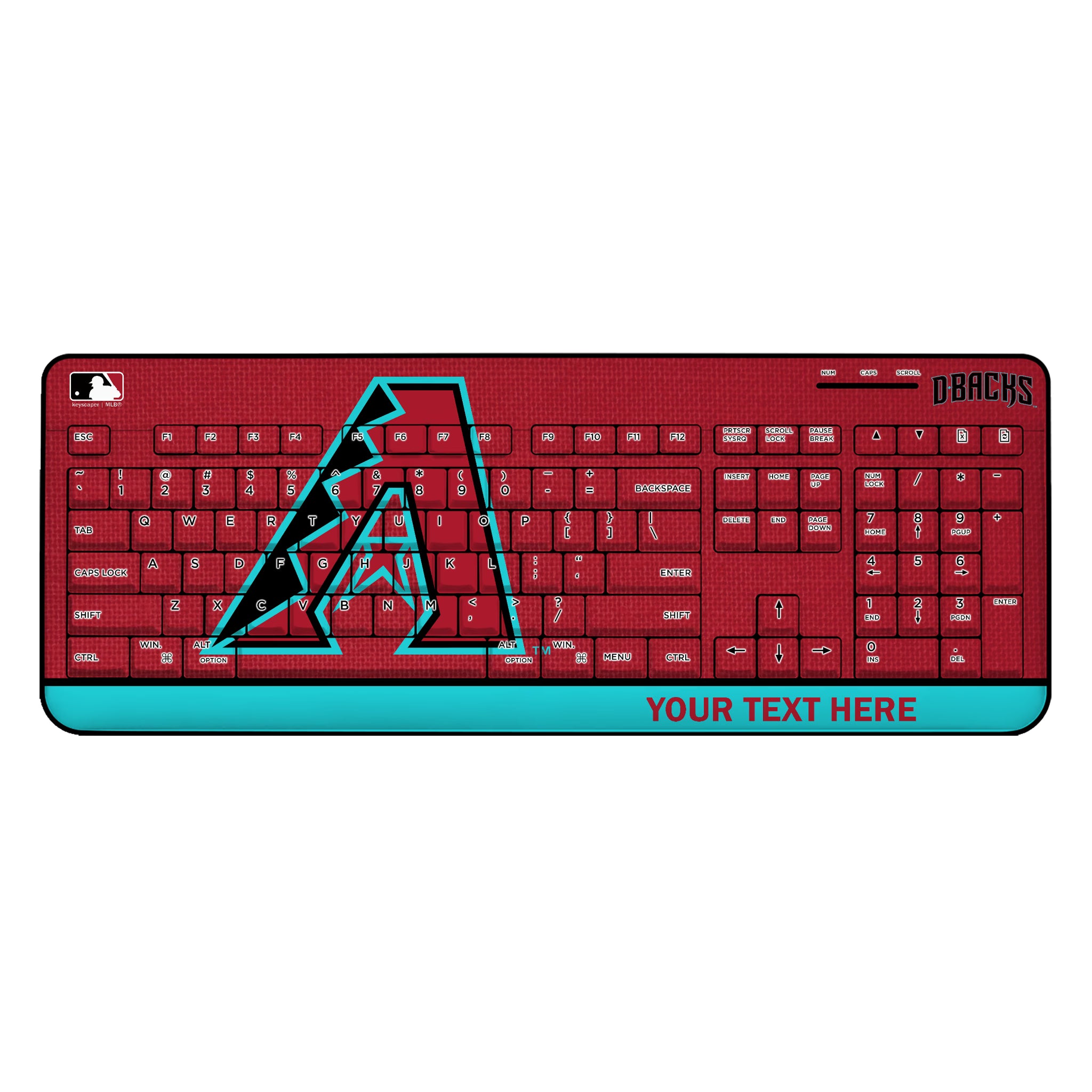 Arizona Diamondbacks Personalized Endzone Solid Wireless USB Keyboard