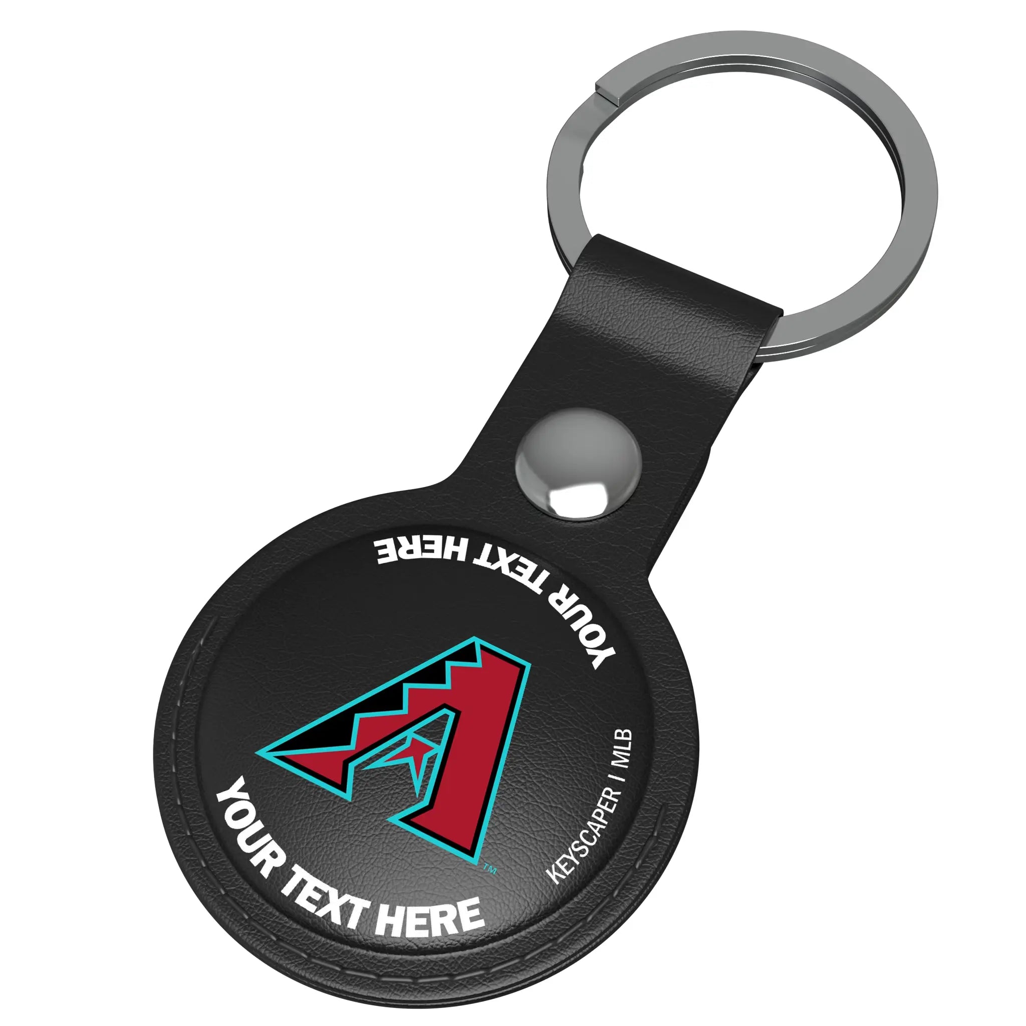 Arizona Diamondbacks Personalized Insignia AirTag Black Airtag Holder - Isometric View