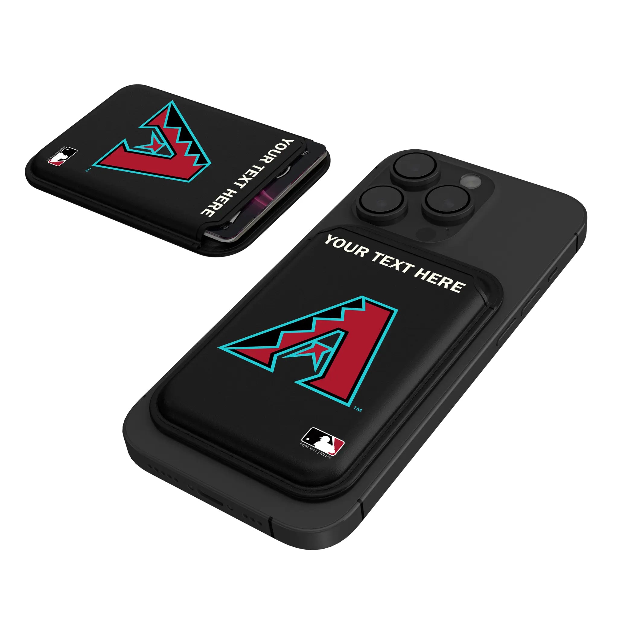 Arizona Diamondbacks Personalized Insignia Black Magnetic Credit Card Wallet