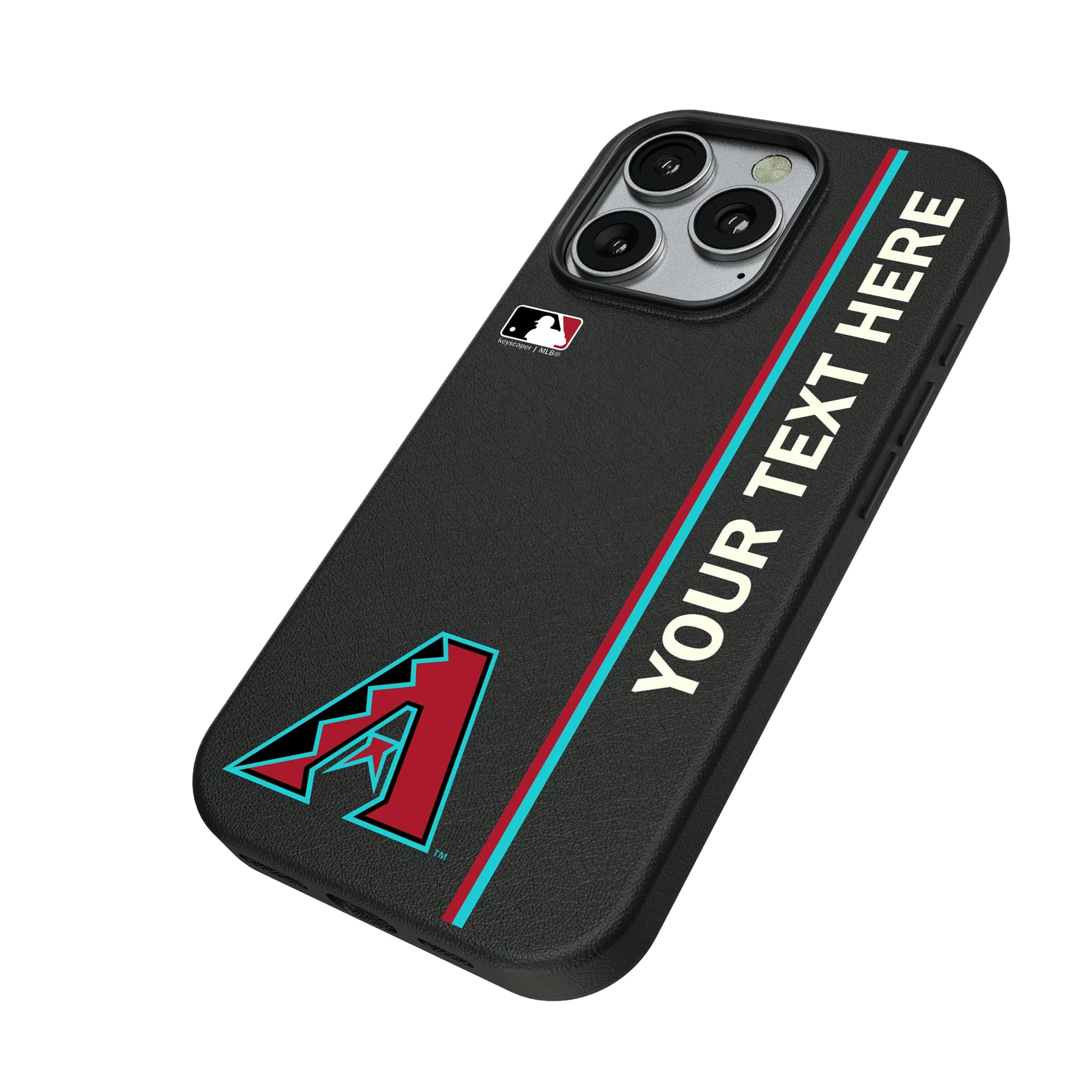 Arizona Diamondbacks Personalized Sidebard iPhone MagSafe Compatible Phone Case for Apple iPhone - Isometric View