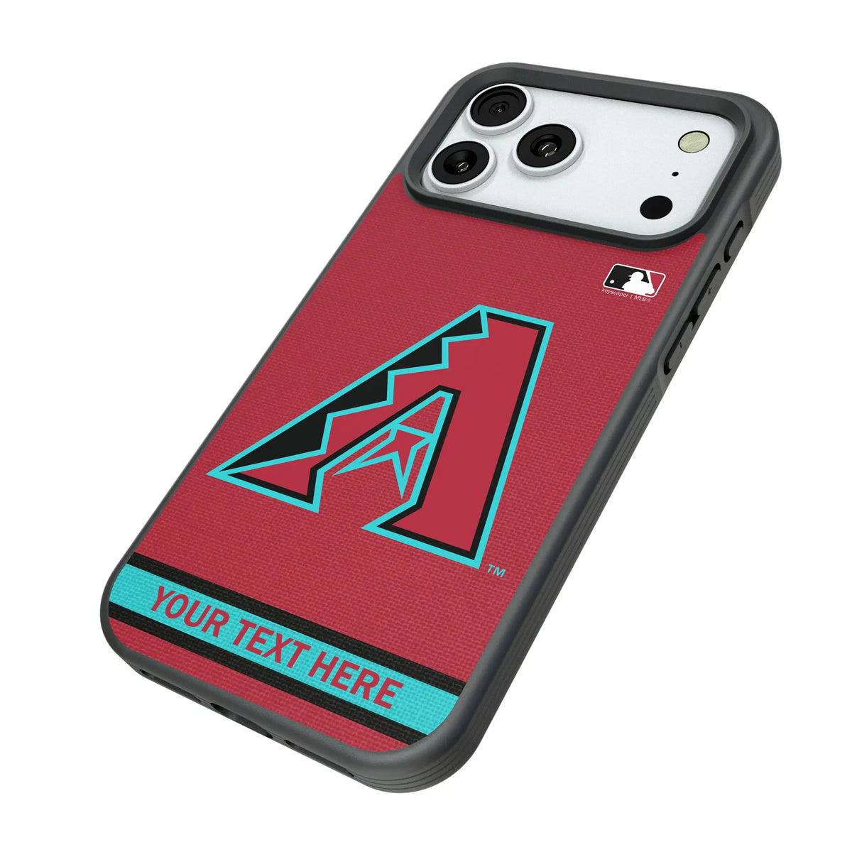 Arizona Diamondbacks Personalized Stripe iPhone Bump Phone Case for Apple iPhone - Isometric View#Device_iPhone 18 Pro Max
