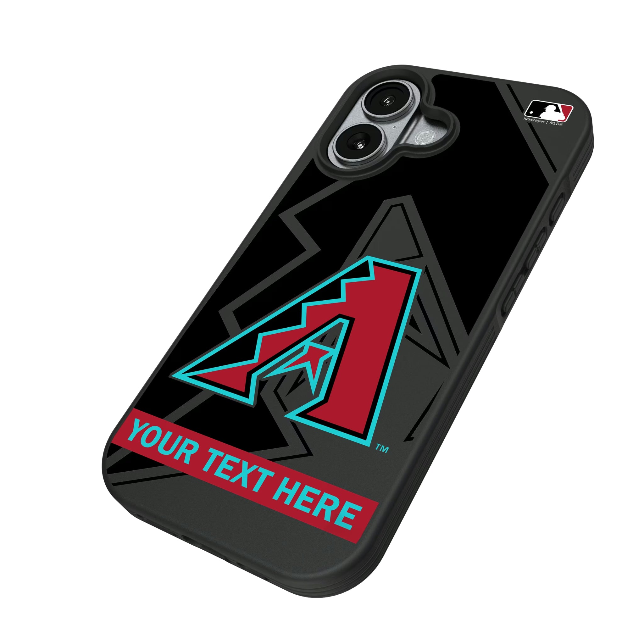 Arizona Diamondbacks Personalized Tilt iPhone Bump Phone Case for Apple iPhone - Isometric View#Device_iPhone 17