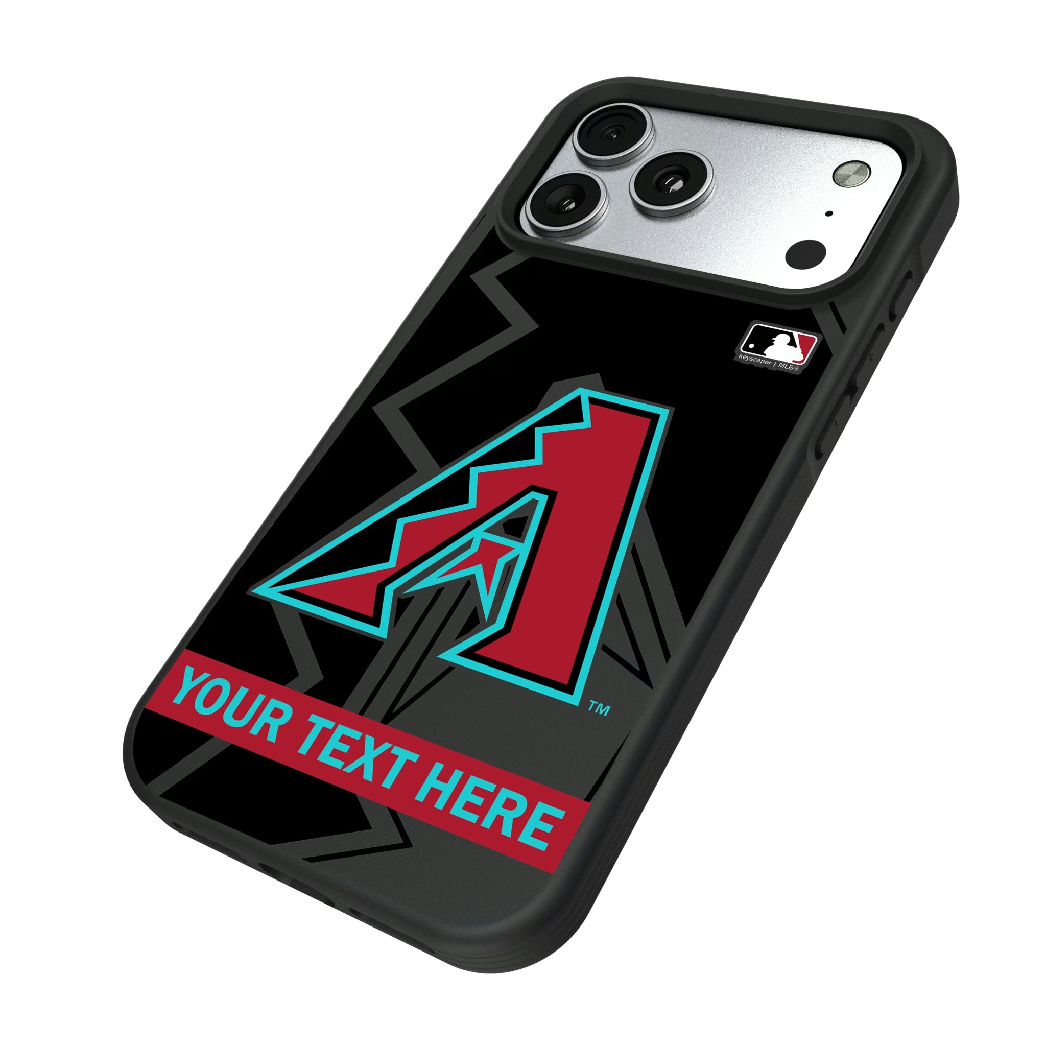 Arizona Diamondbacks Personalized Tilt iPhone Bump Phone Case for Apple iPhone - Isometric View#Device_iPhone 17 Pro Max