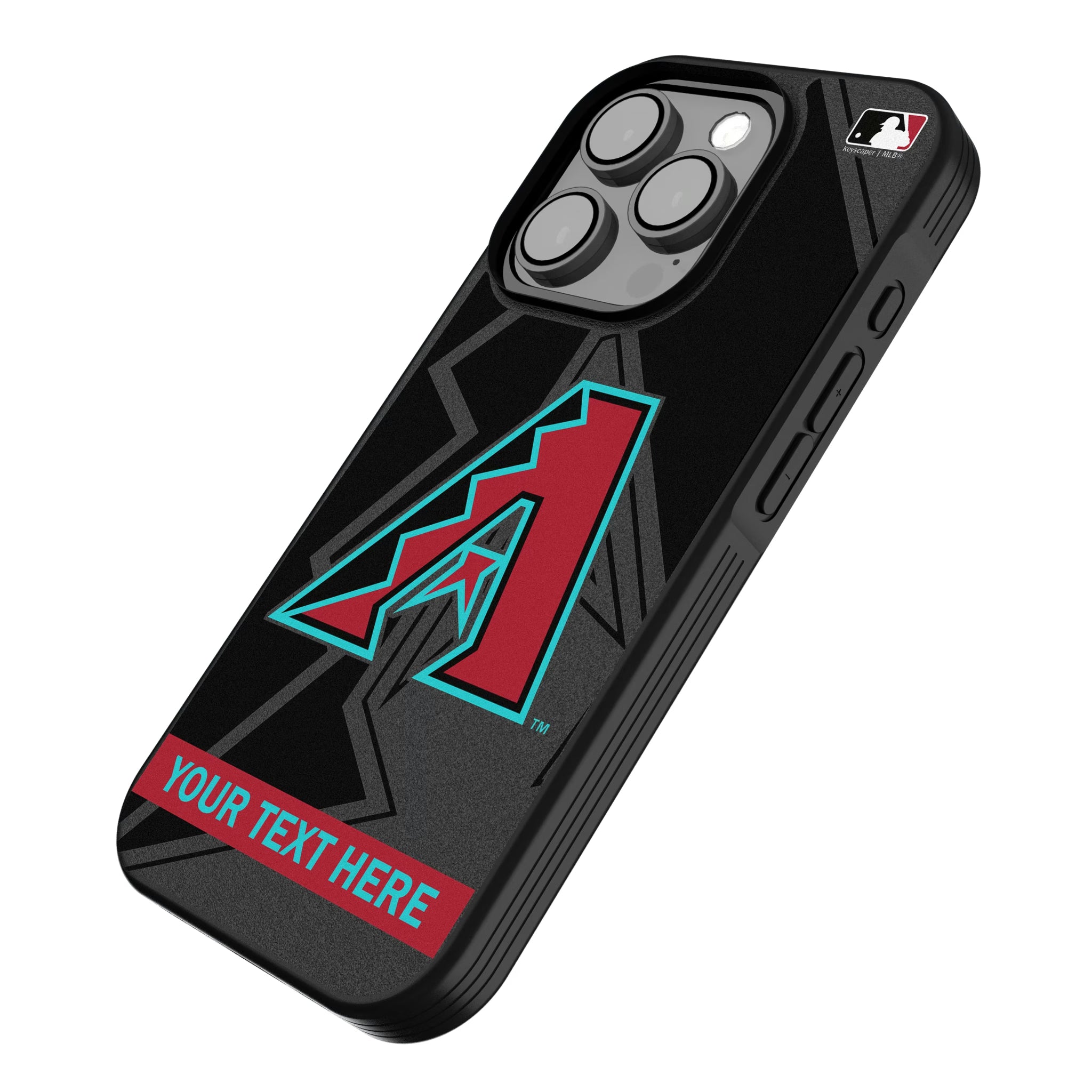Arizona Diamondbacks Personalized Tilt iPhone Bump Phone Case for Apple iPhone - Isometric View