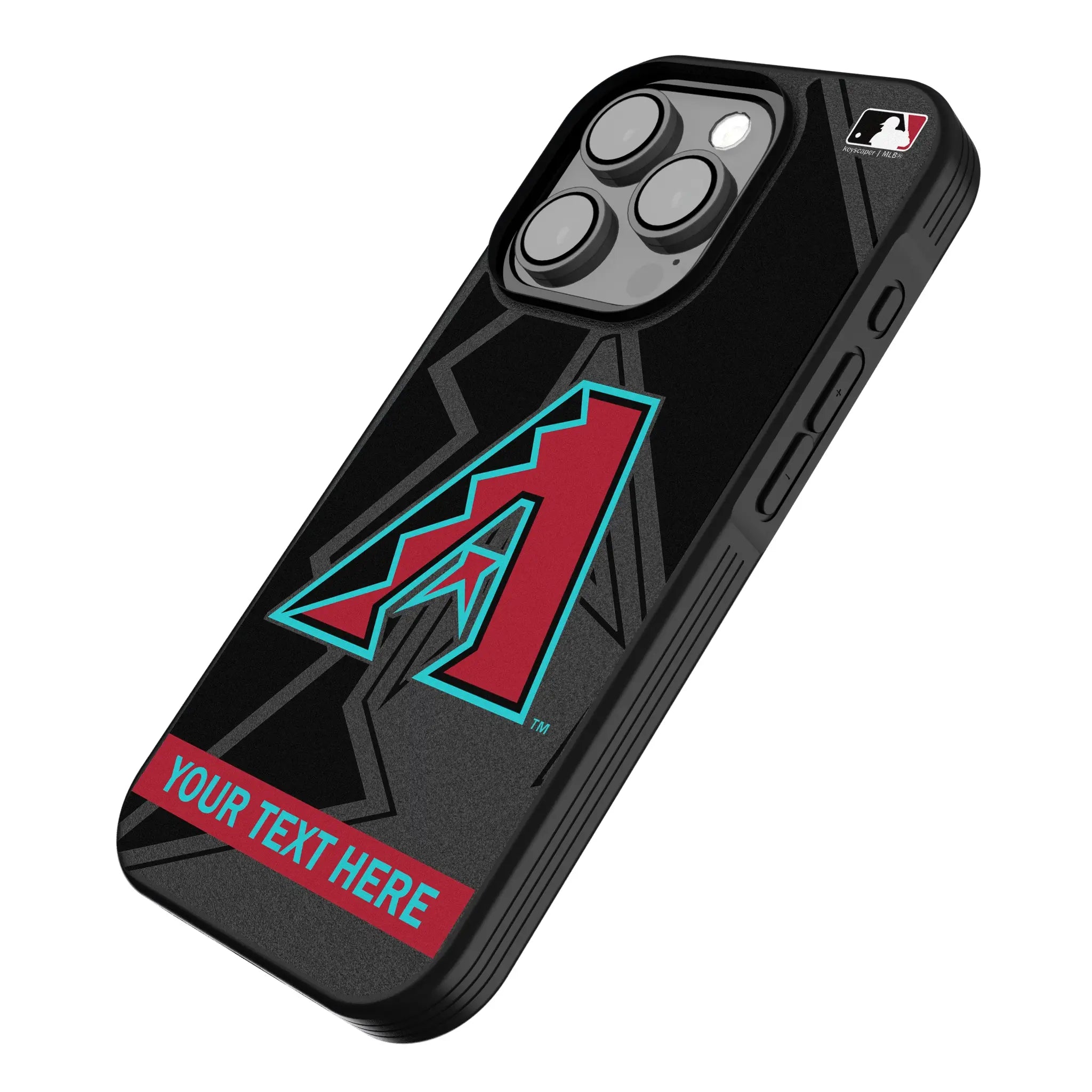 Arizona Diamondbacks Personalized Tilt iPhone Bump Phone Case for Apple iPhone - Isometric View