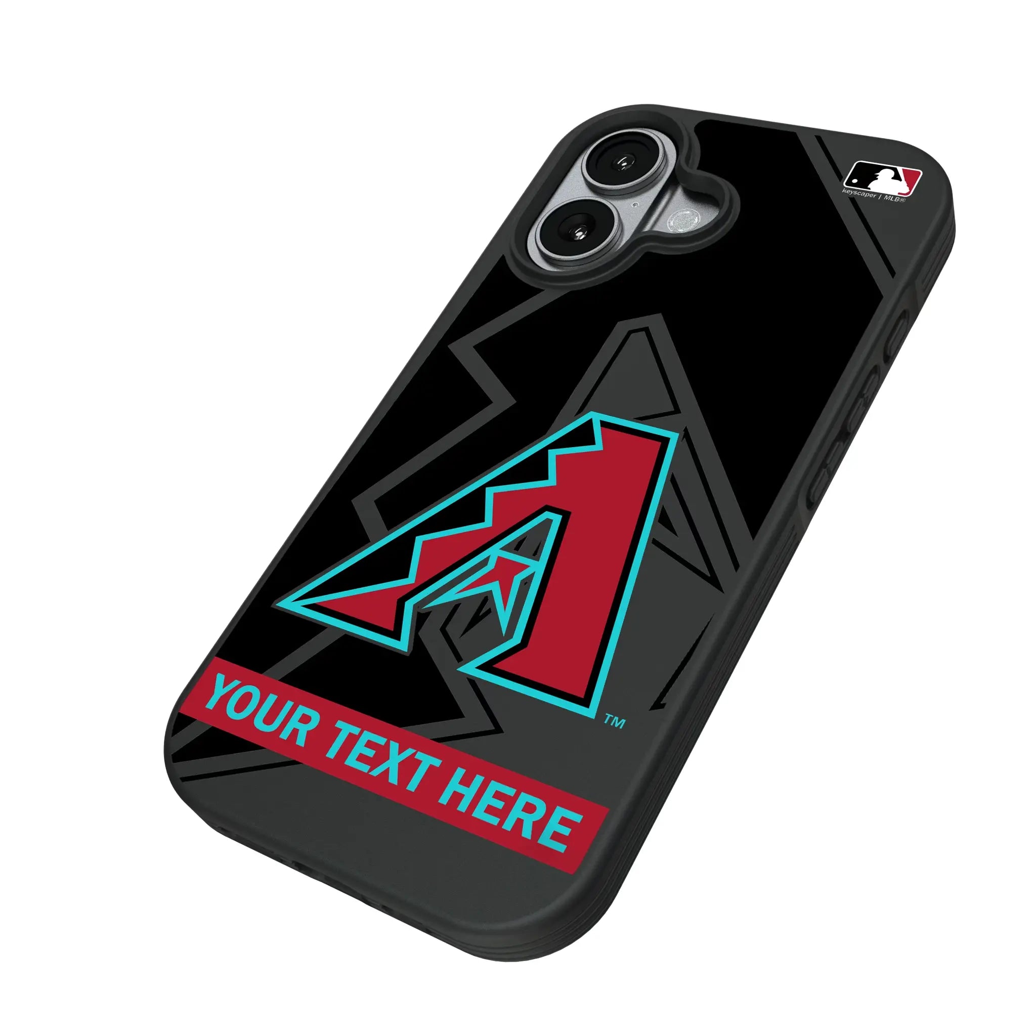 Arizona Diamondbacks Personalized Tilt iPhone Bump Phone Case for Apple iPhone - Isometric View#Device_iPhone 17