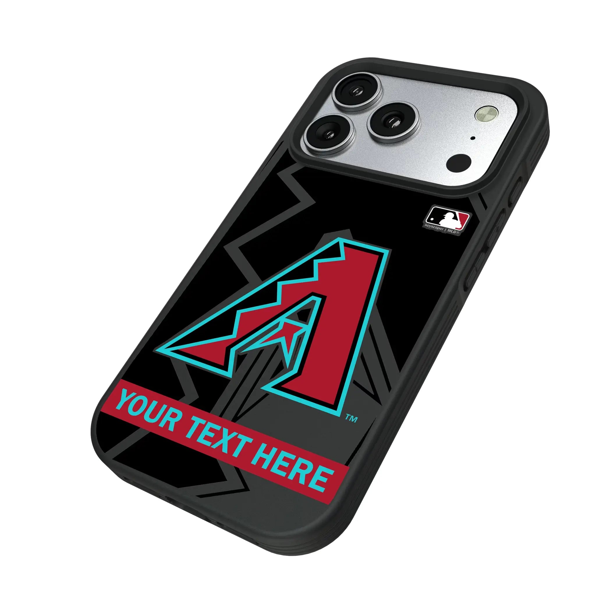 Arizona Diamondbacks Personalized Tilt iPhone Bump Phone Case for Apple iPhone - Isometric View#Device_iPhone 17 Pro