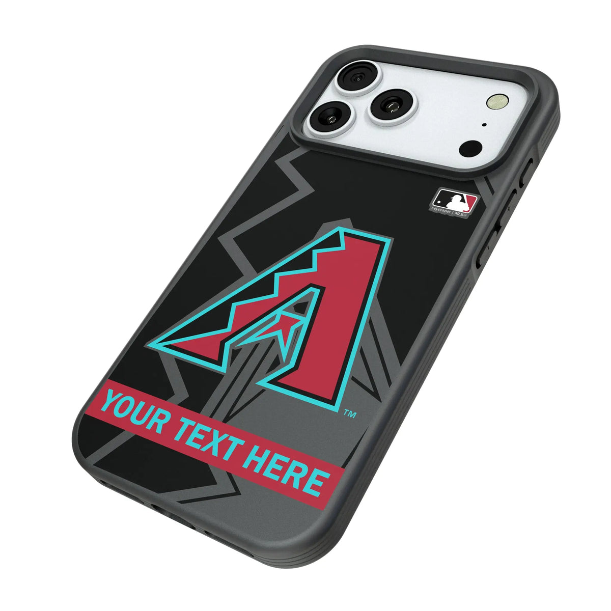 Arizona Diamondbacks Personalized Tilt iPhone Bump Phone Case for Apple iPhone - Isometric View#Device_iPhone 18 Pro Max