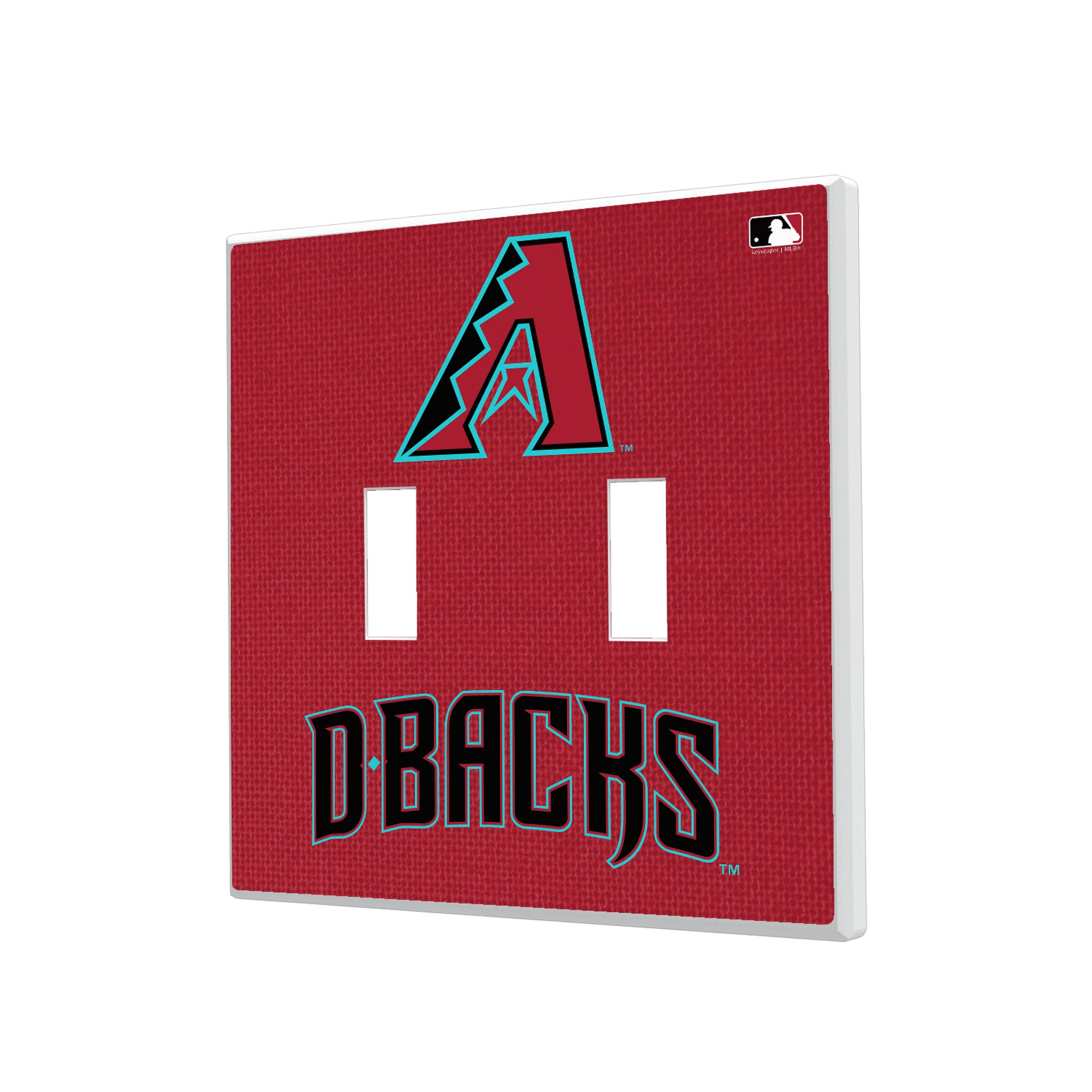Arizona Diamondbacks Solid Hidden-Screw Light Switch Plate#Style_Double Toggle