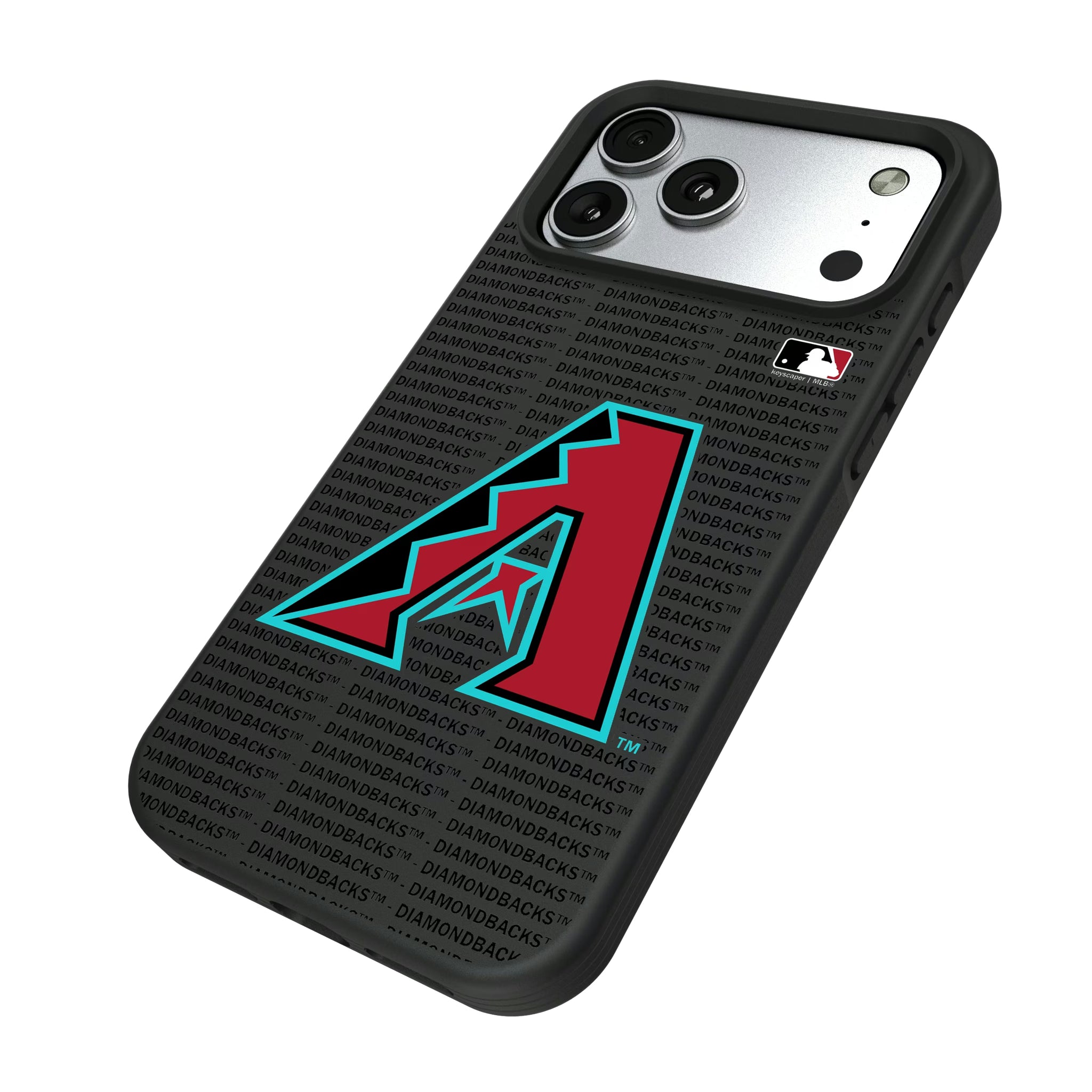 Arizona Diamondbacks Text Backdrop iPhone Bump Phone Case for Apple iPhone - Isometric View#Device_iPhone 17 Pro Max