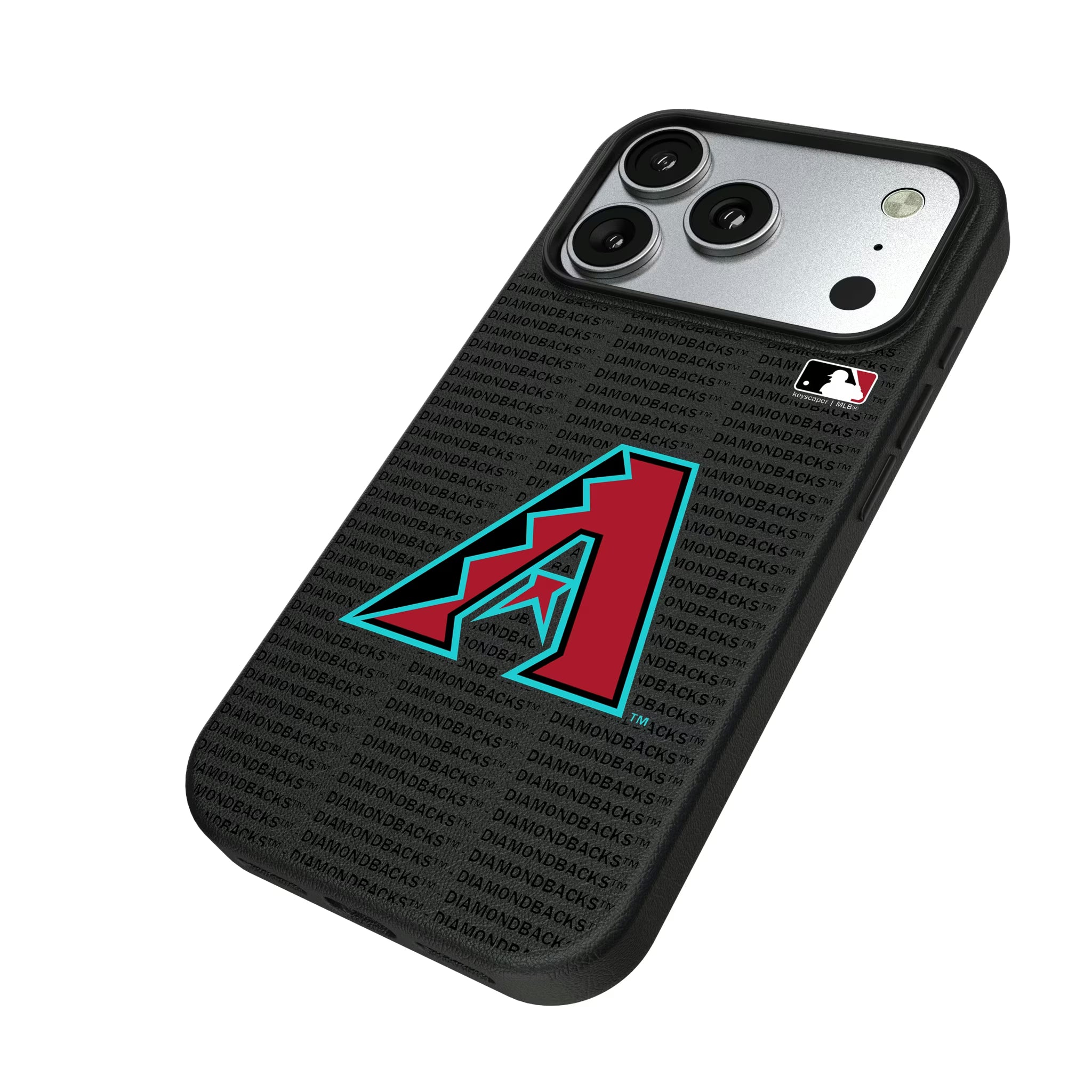 Arizona Diamondbacks Text Backdrop iPhone MagSafe Compatible Phone Case for Apple iPhone - Isometric View#Device_iPhone 17 Pro