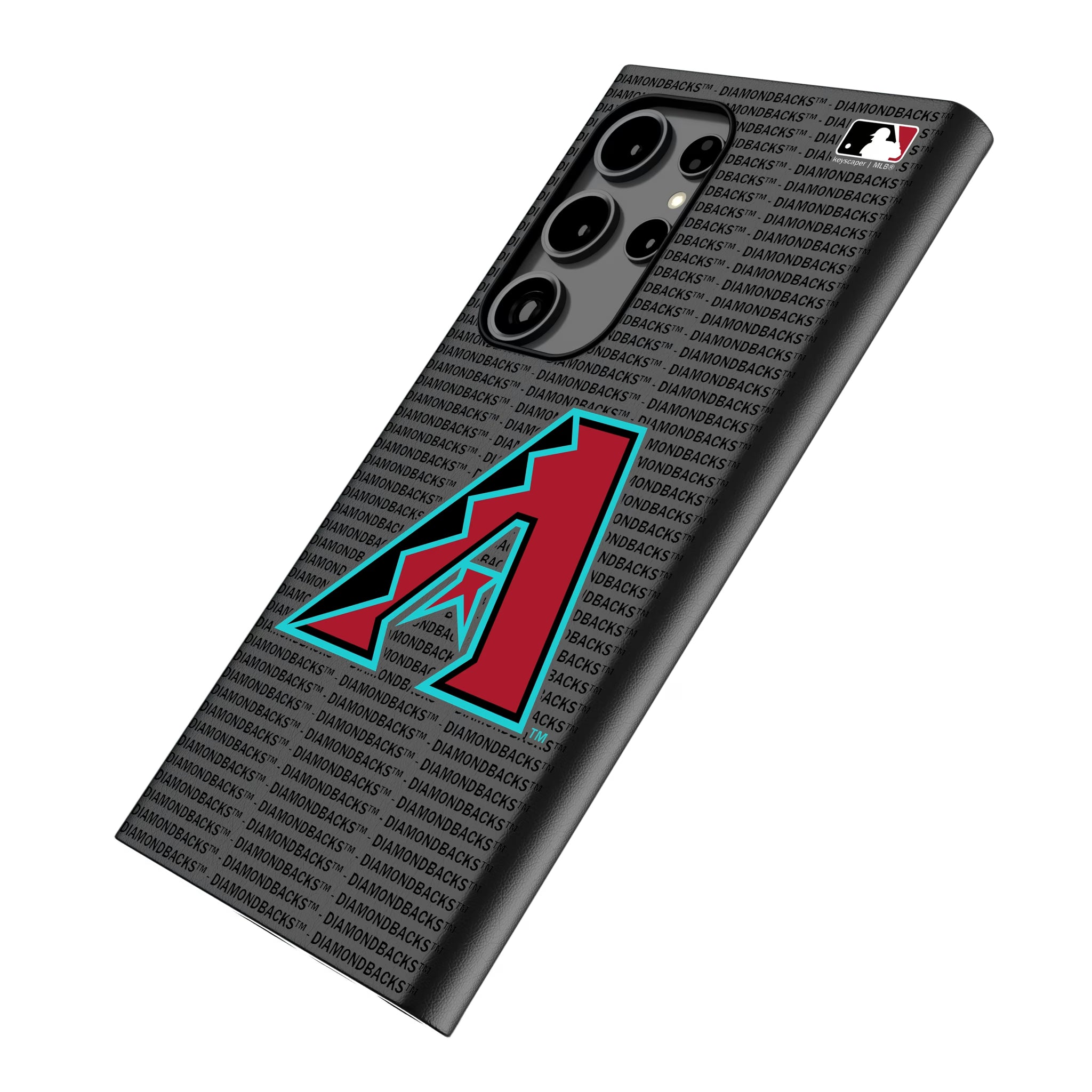 Arizona Diamondbacks Text Backdrop Galaxy MagSafe Compatible Phone Case for Samsung Galaxy - Isometric View