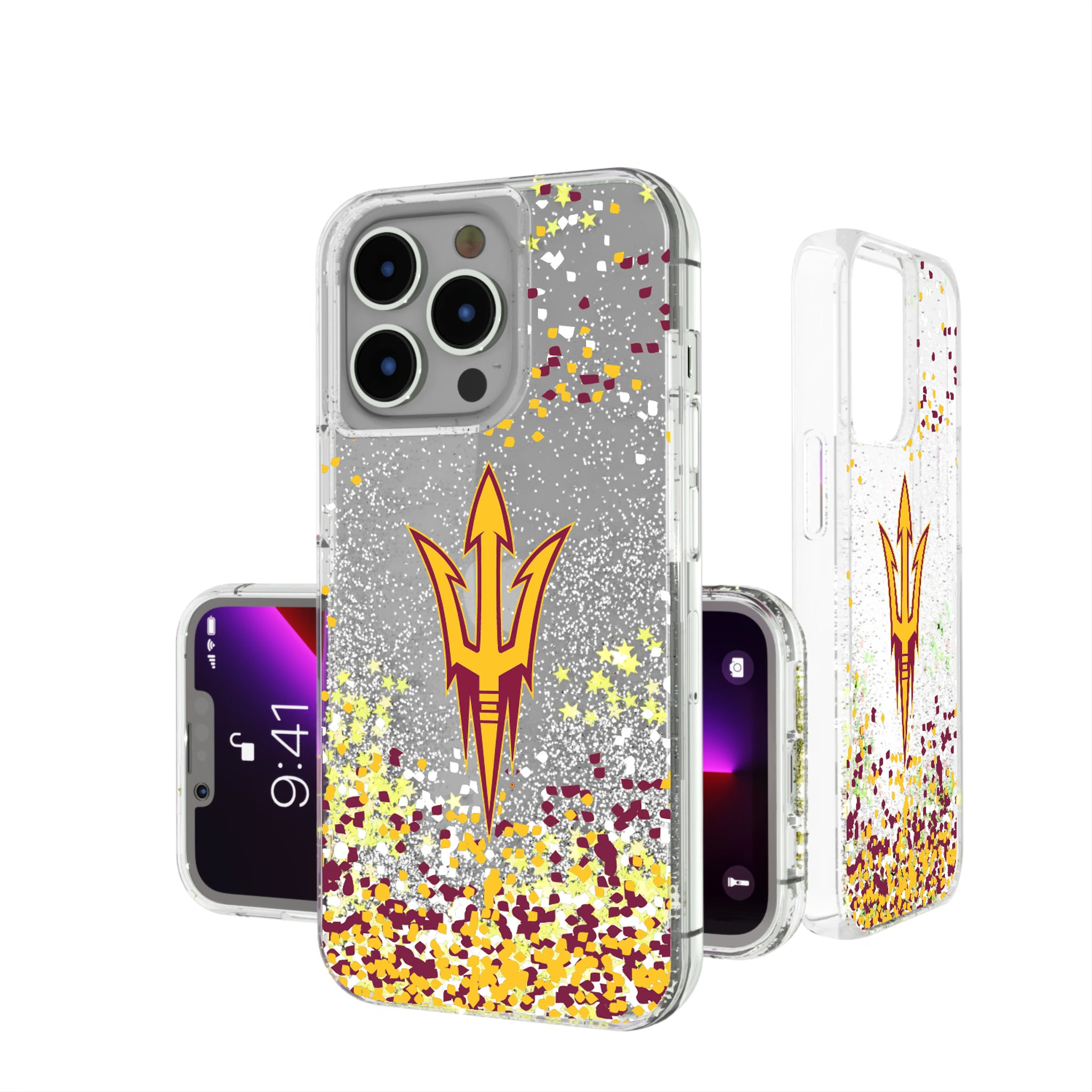 Arizona State University Sun Devils Confetti iPhone Glitter Phone Case for Apple iPhone