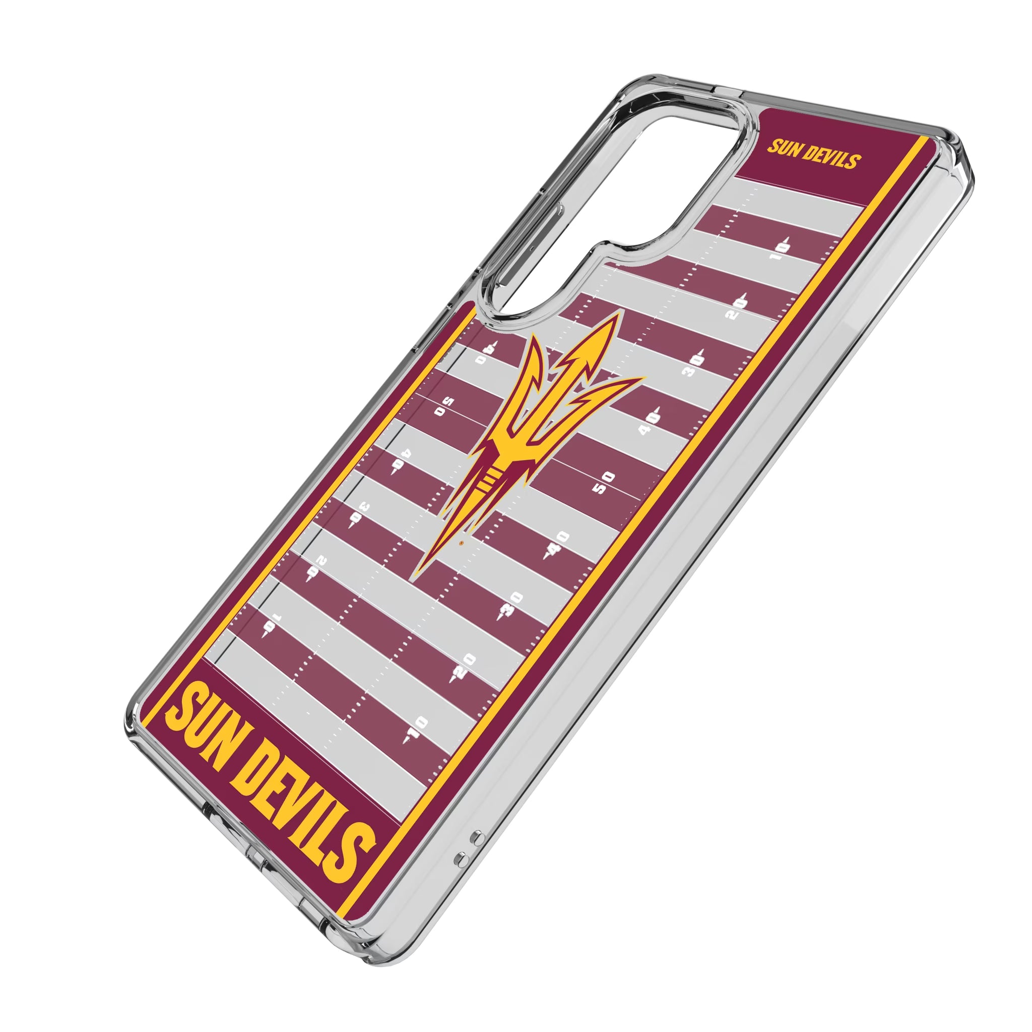 Arizona State University Sun Devils Field Galaxy Clear Phone Case for Samsung Galaxy - Isometric View