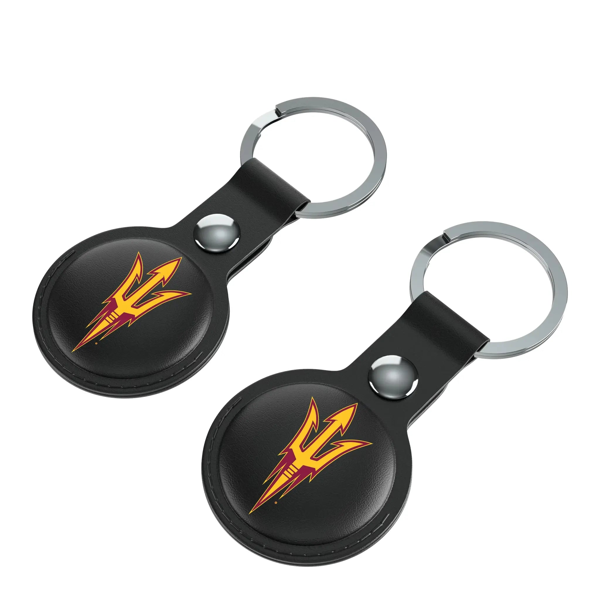 Arizona State University Sun Devils Insignia AirTag Black Airtag Holder 2-Pack - Isometric View